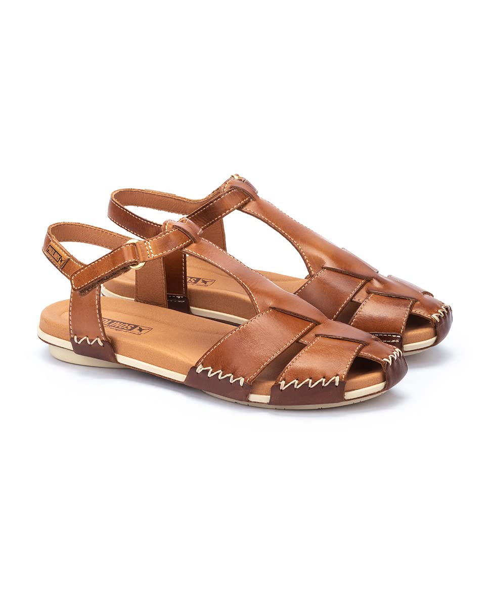 PIKOLINOS Women's Leather Flat Sandals - Comfortable Tenerife Style for Casual Wear & Summer Outfits