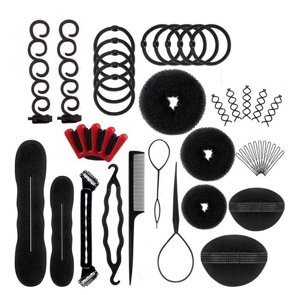 Professional Hair Styling Set - 5-in-1 Bun Maker, Spiral Braid Tool & Hair Accessories for Quick DIY Hairstyles | Perfect for Weddings, Parties & Everyday Use (BUN TOOL)