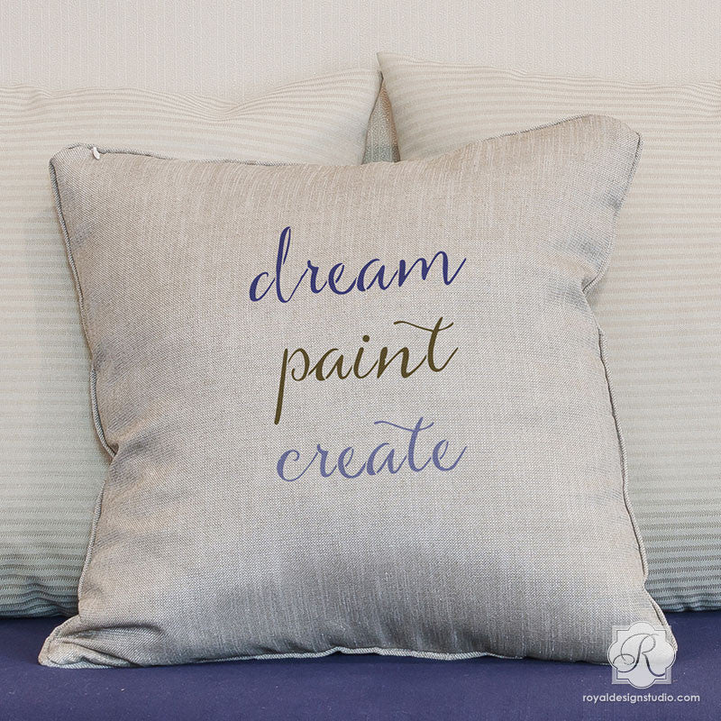 Dream Paint Create Script Stencil - DIY Art & Craft Lettering Template for Scrapbooking, Sign Making & Home Decor