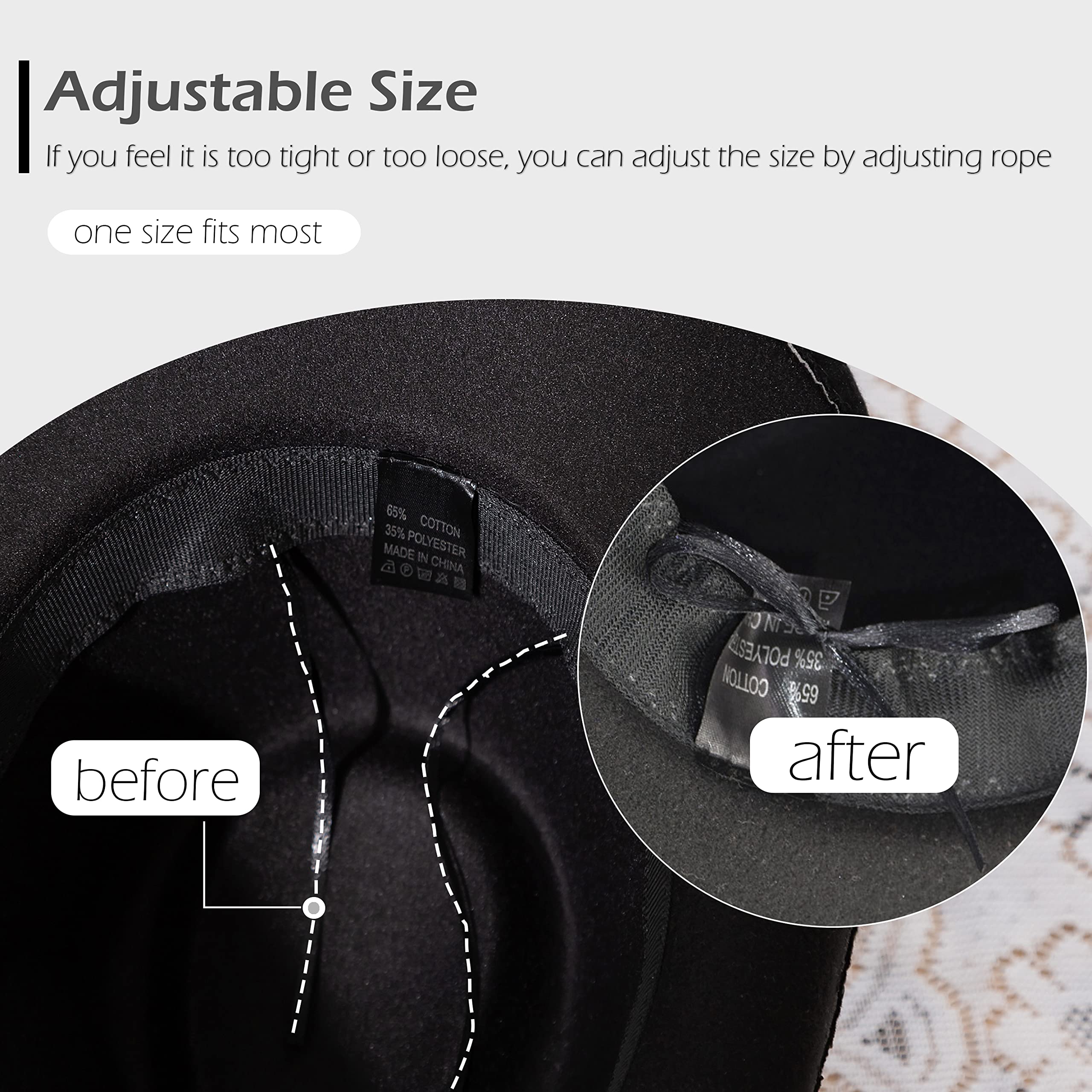 Gossifan Western Cowboy Cowgirl Hat for Women & Men - Stylish Fedora Hat with Adjustable Belt - Perfect for Rodeo, Country Music Festivals & Outdoor Adventures