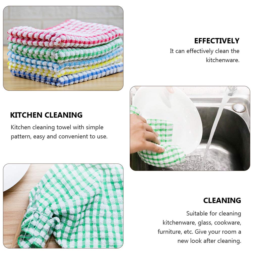 Hemoton 4-Pack Premium Cotton Dish Towels - Super Absorbent & Quick-Drying Kitchen Cleaning Cloths for Washing Dishes, Drying Hands & Countertop Cleaning - Perfect for Home, Restaurant & RV Use