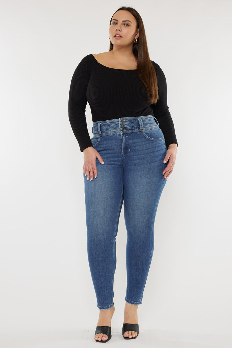Brianne High Rise Super Skinny Jeans for Women - Plus Size Stretch Denim Pants - Comfortable & Flattering Fit for Casual Wear and Night Out