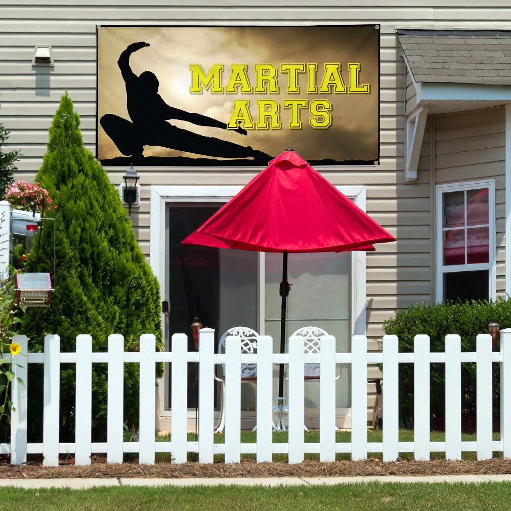 Durable Vinyl Banner - 48x96 Inches, Weatherproof & UV Resistant for Martial Arts, Business, Sports & Outdoor Signs - Yellow with 8 Grommets - Perfect for Events, Advertising & Yard Displays