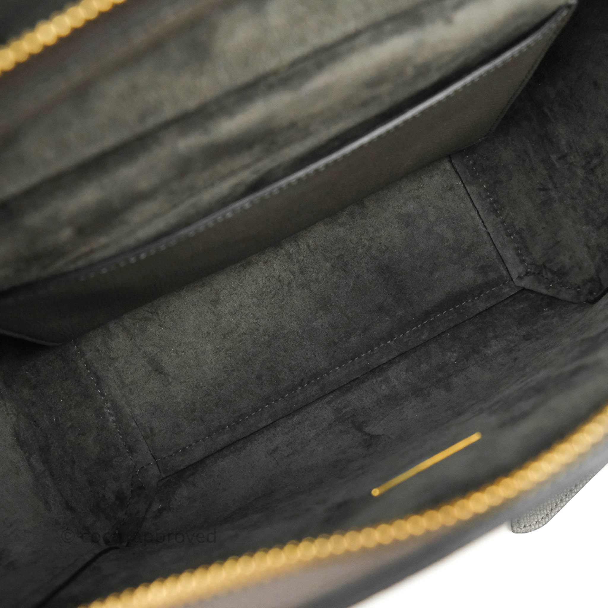Celine Micro Belt Bag in Grey Grained Calfskin with Gold Hardware - Perfect for Work, Travel & Everyday Luxury