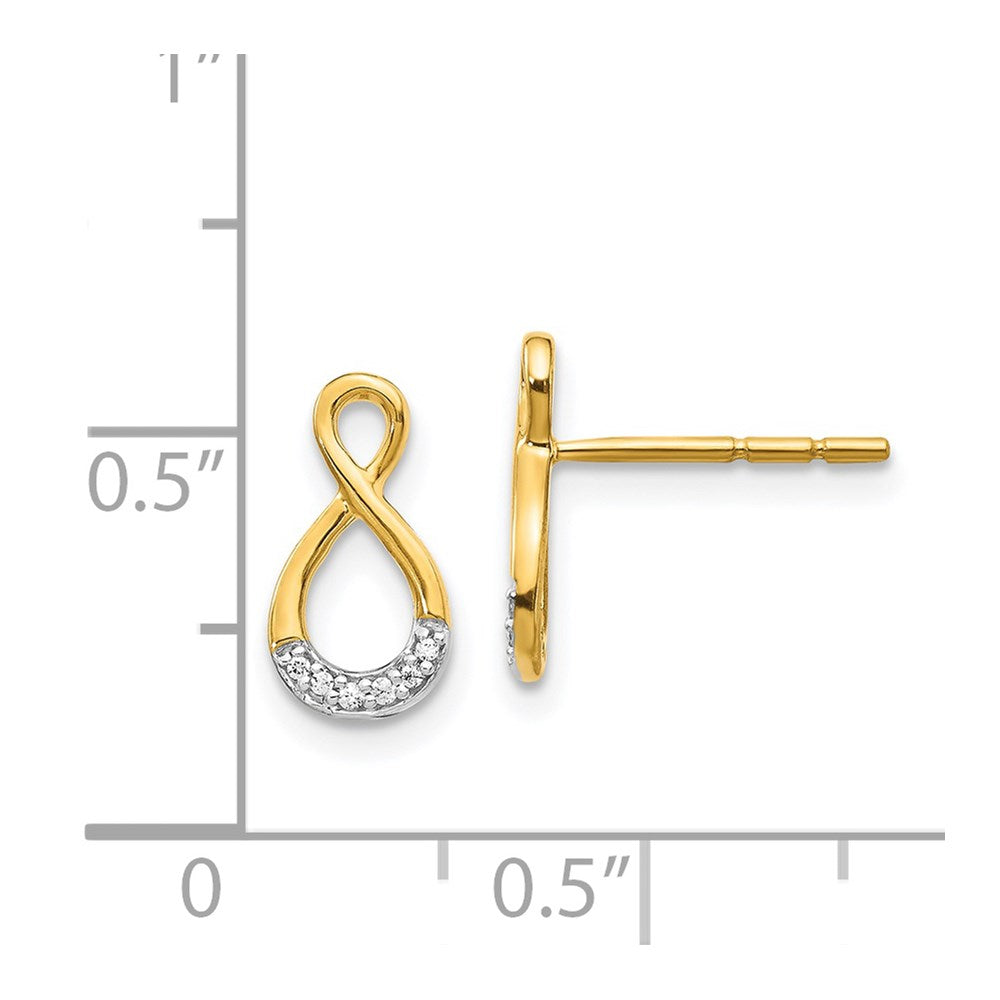 14K Gold Diamond Twisted Post Earrings for Women - EM5515 005 YA | Elegant Dangle Earrings for Weddings, Parties & Special Occasions