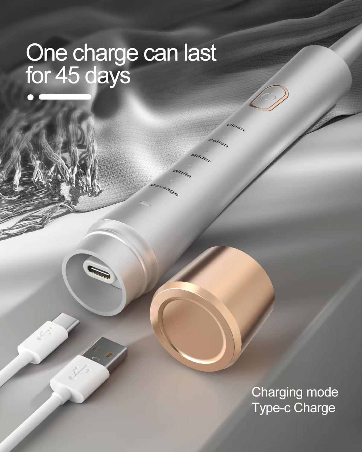 Premium Sonic Electric Toothbrush for Adults - 5 Modes, 8 Brush Heads, 2-Min Smart Timer & Fast Charging | Deep Cleaning, Whitening & Gum Care | Perfect for Travel & Daily Oral Hygiene