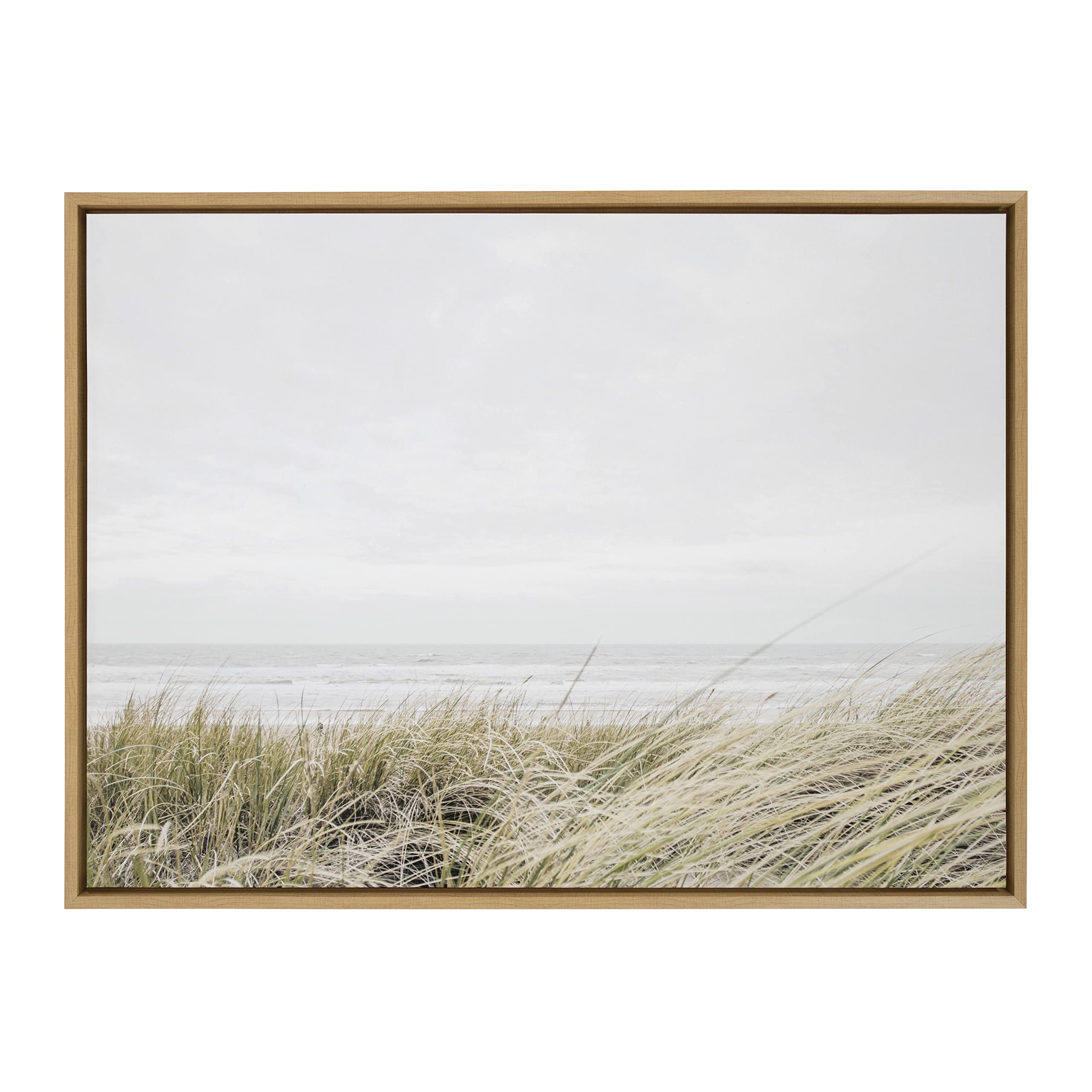 Kate & Laurel Sylvie East Beach Framed Canvas Wall Art - 28x38 Inches Coastal Decor by Amy Peterson | Nautical Home Decor for Living Room, Bedroom & Beach House