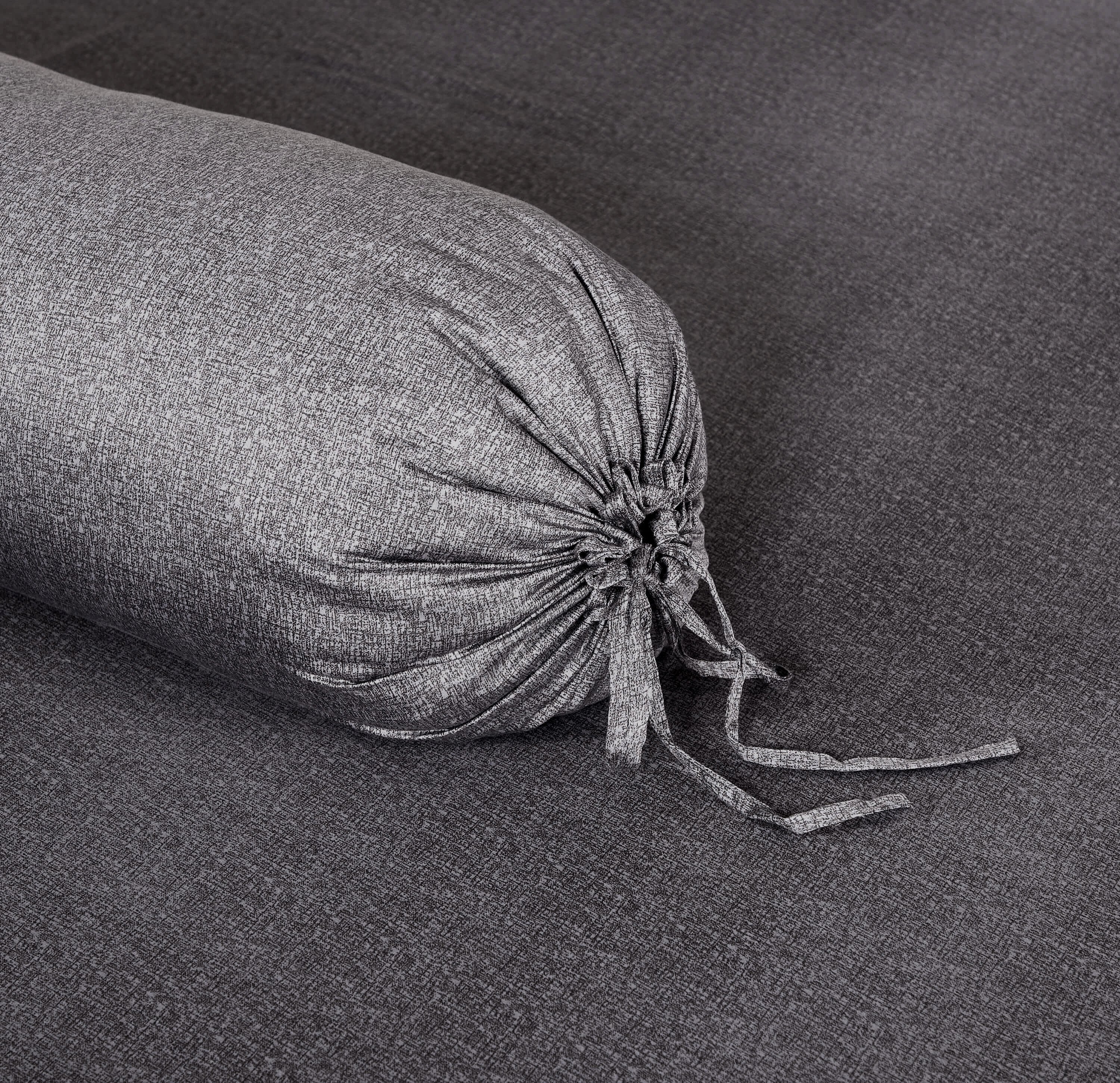 Premium TENCEL™ Heather White Lined Bolster Pillow Case - Soft & Breathable Bedding for Side Sleepers & Neck Support - Perfect for Home, Office & Travel Use