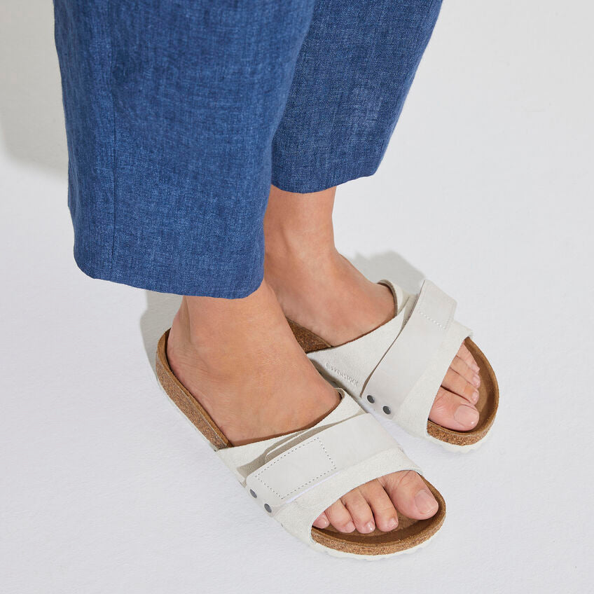 Birkenstock Women's Oita Suede Leather Sandals in Antique White - Comfortable Casual Shoes for Walking, Travel & Everyday Wear