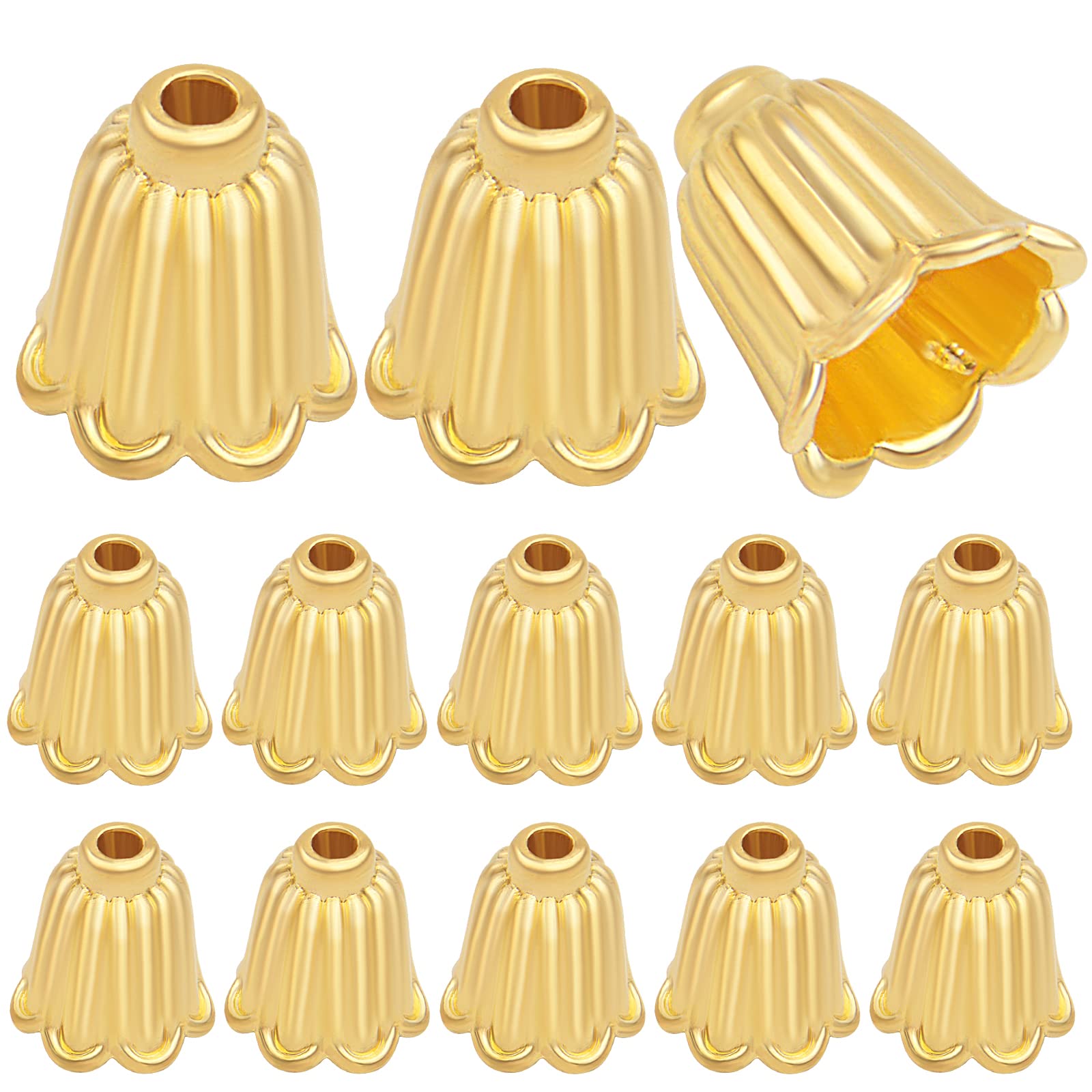 100pcs Alloy Flower Beads Caps & Spacer Beads for DIY Jewelry Making - Gold Tone Flower End Caps, Loose Beads for Earrings, Bracelets, Necklaces - Perfect for Crafting, Gift Making & Boho Style Accessories