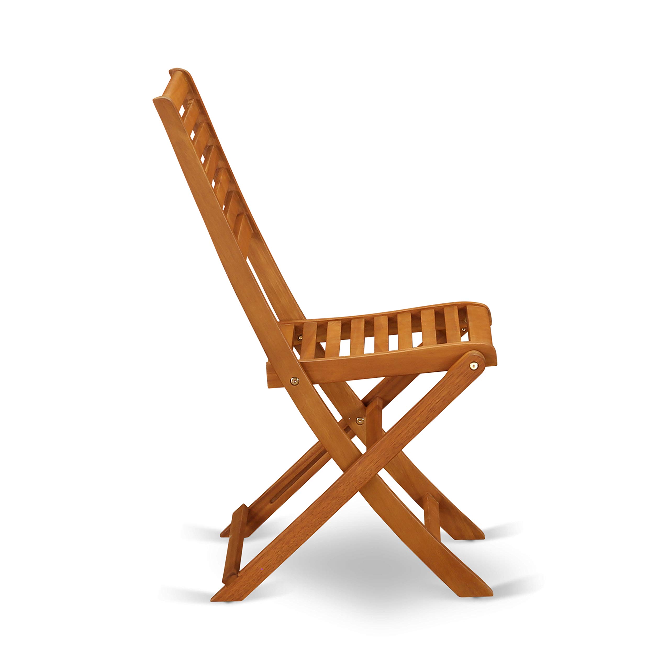 East West Furniture DEBS92CANA 9-Piece Outdoor Patio Dining Set - Rectangle Acacia Wood Table with 2 Folding Arm Chairs & 6 Side Chairs, 40x72 Inch, Natural Oil Finish - Perfect for Backyard BBQs, Garden Parties & Poolside Dining