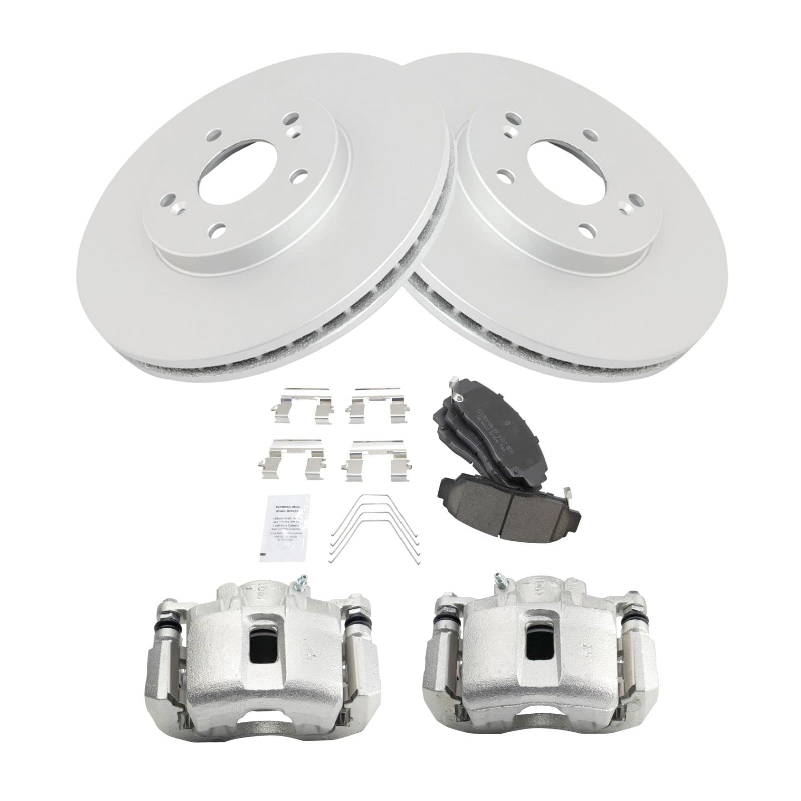 Premium Ceramic Vented Brake Pads & Rotor Kit with G-Coating - Compatible with 2011-2014 Acura TSX & 2011-2012 Honda Accord - Front Brake Caliper Replacement for Smooth Stopping & Enhanced Safety - Perfect for City Driving, Highway Commuting & Performance Upgrades