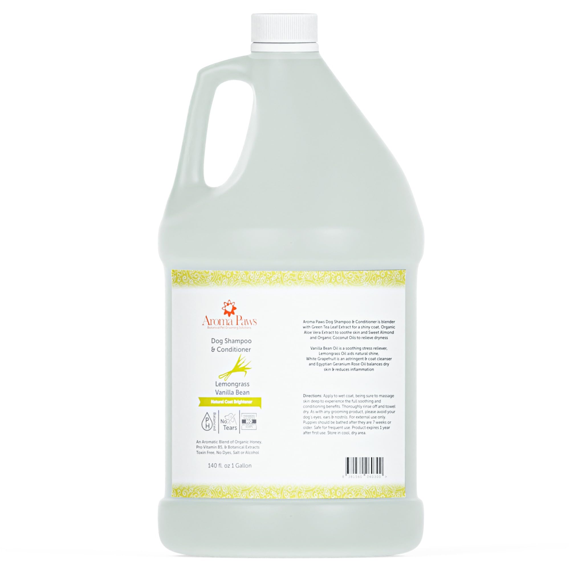 **Natural Dog Shampoo with Lemongrass & Vanilla – Tearless Puppy Wash for Cleansing, Conditioning & Moisturizing – Healthy Grooming for Soft, Shiny Fur – Perfect for Bath Time & Pet Spa Days**