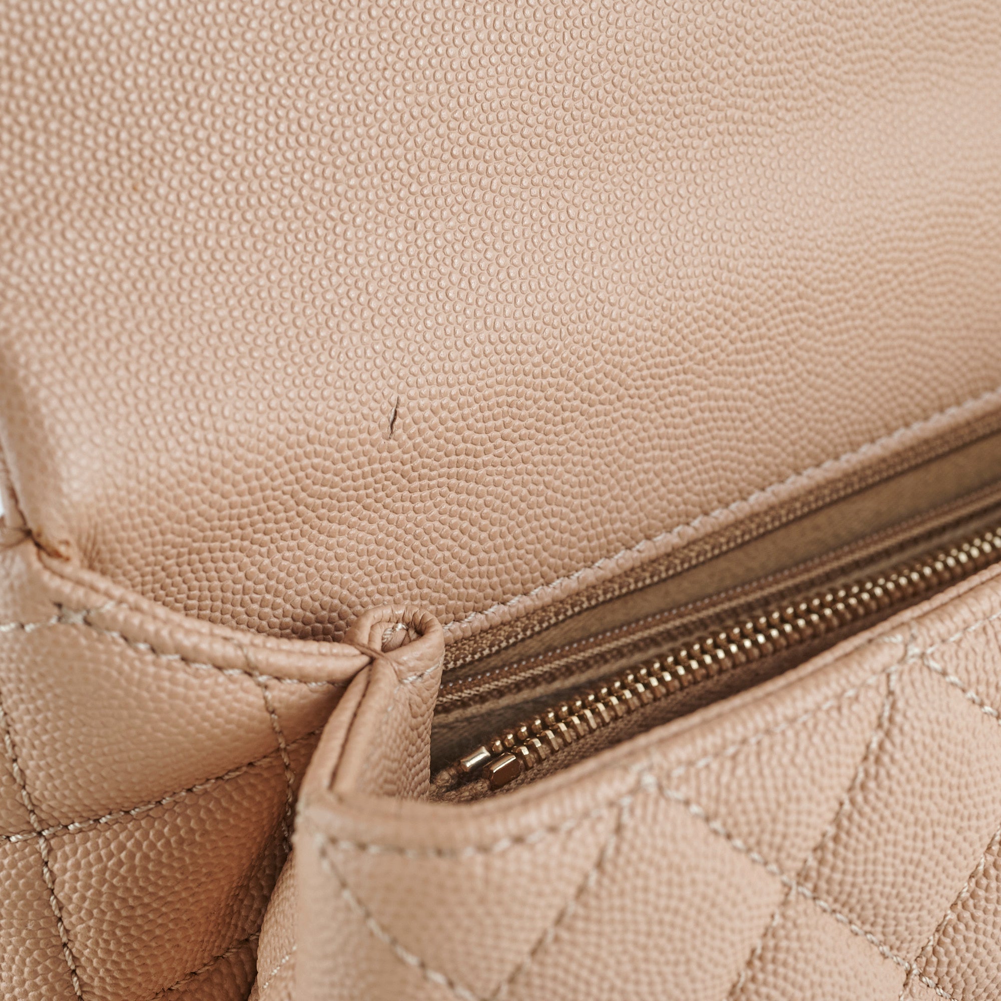 Chanel Medium Caviar Coco Handle Bag in Beige with Lizard Embossed Top Handle - Luxury Designer Handbag for Women, Perfect for Work, Parties and Everyday Use