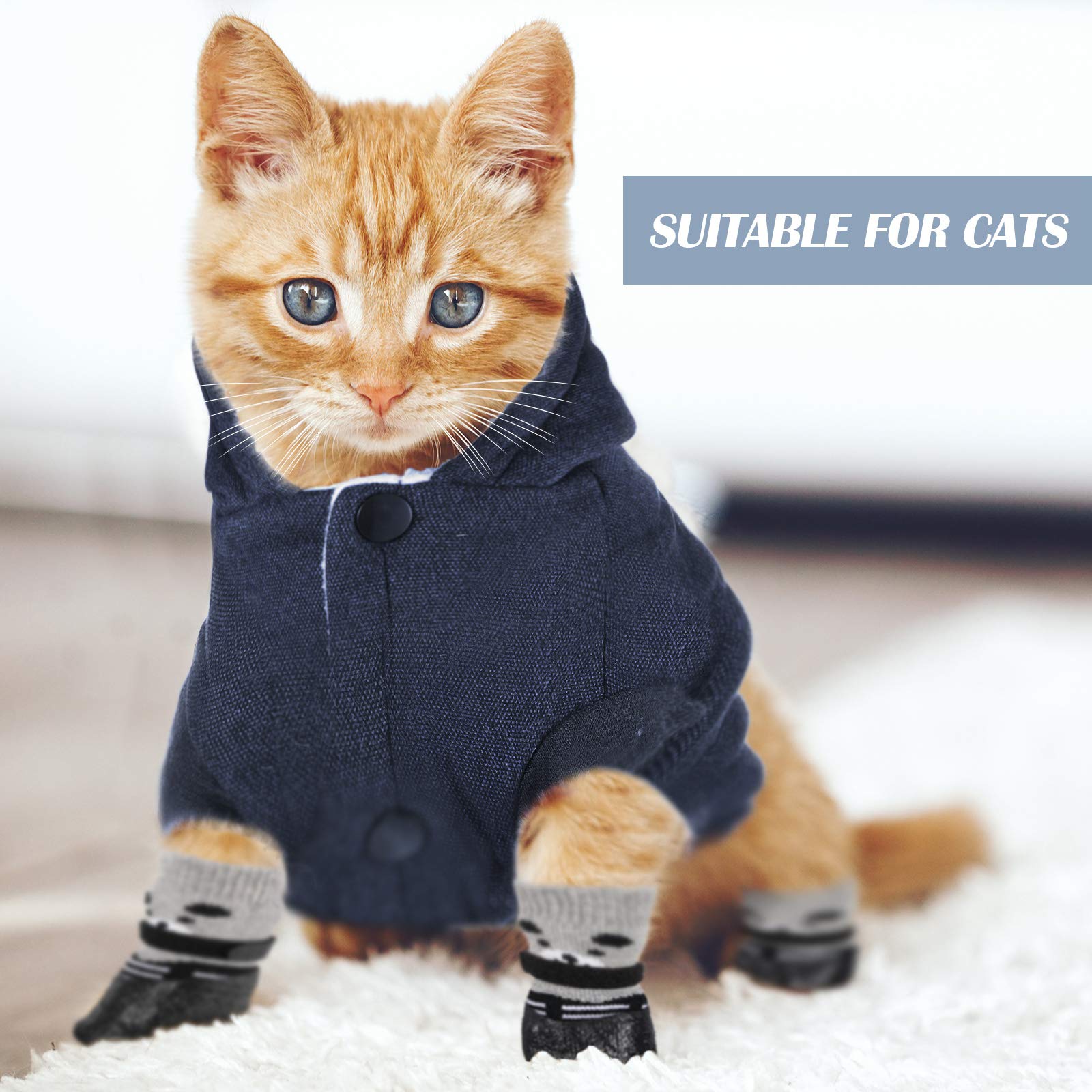 Waterproof Hooded Dog Coat & Boots Set - Warm Puppy Jacket with Non-Slip Shoes for Small Dogs (Navy Blue, Large) - Perfect for Winter Walks, Rainy Days & Outdoor Adventures