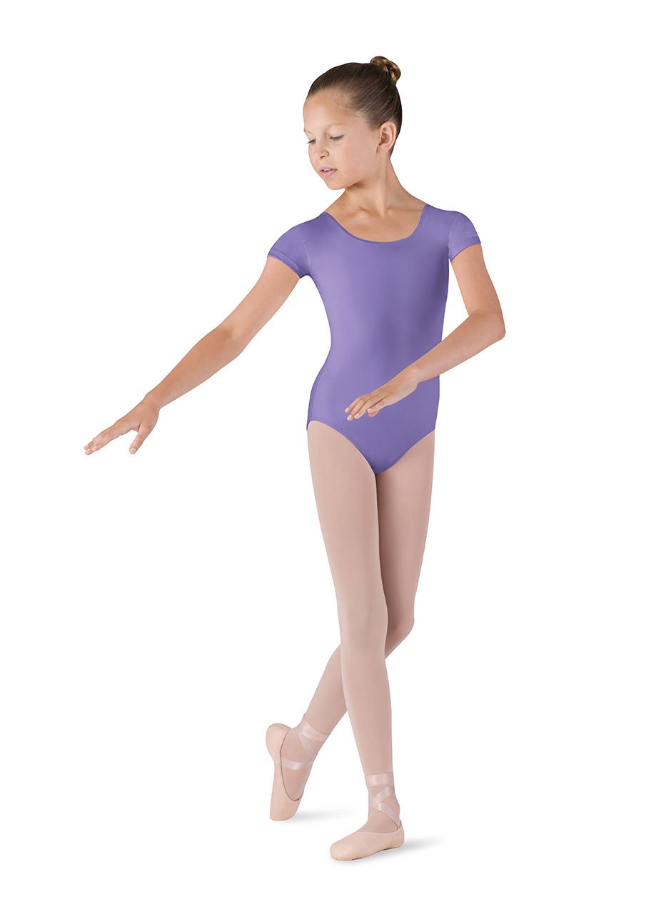 Bloch Dance Girls Dujour Microlux Short Sleeve Leotard - Ballet & Jazz Dancewear for Kids, Perfect for Dance Classes & Performances