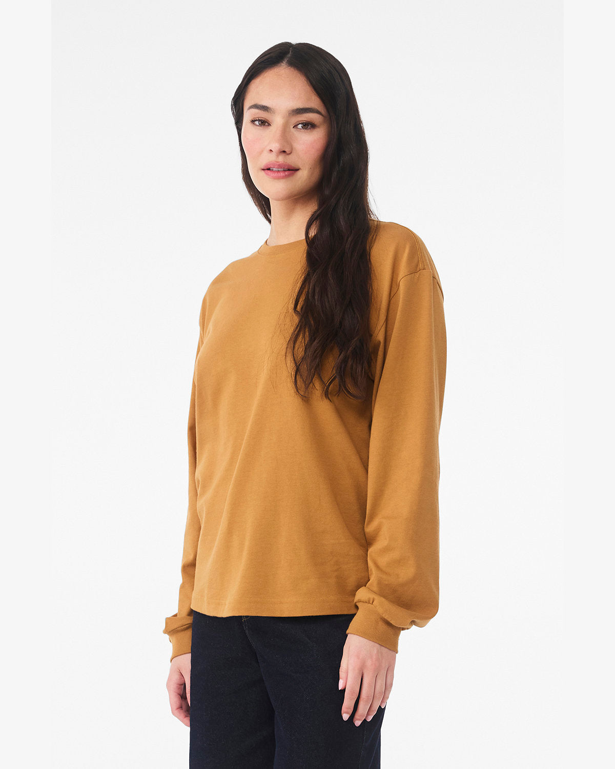 Bella + Canvas 3511 Heavyweight 6oz Unisex Long Sleeve T-Shirt - Soft Cotton Crewneck Tee for Men & Women - Perfect for Casual Wear, Layering & Everyday Comfort