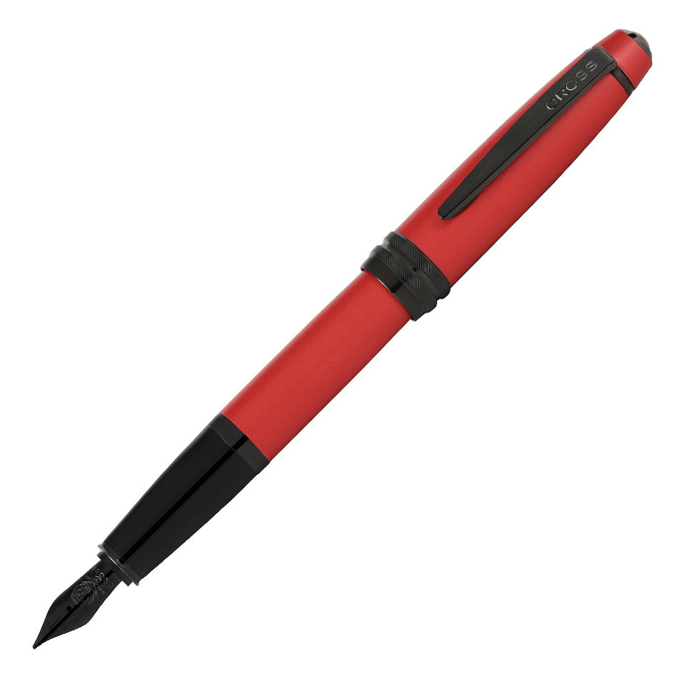 Premium Cross Bailey Fountain Pen - Red Lacquer with Black Trim - Luxury Writing Instrument for Business, Calligraphy & Gift Giving