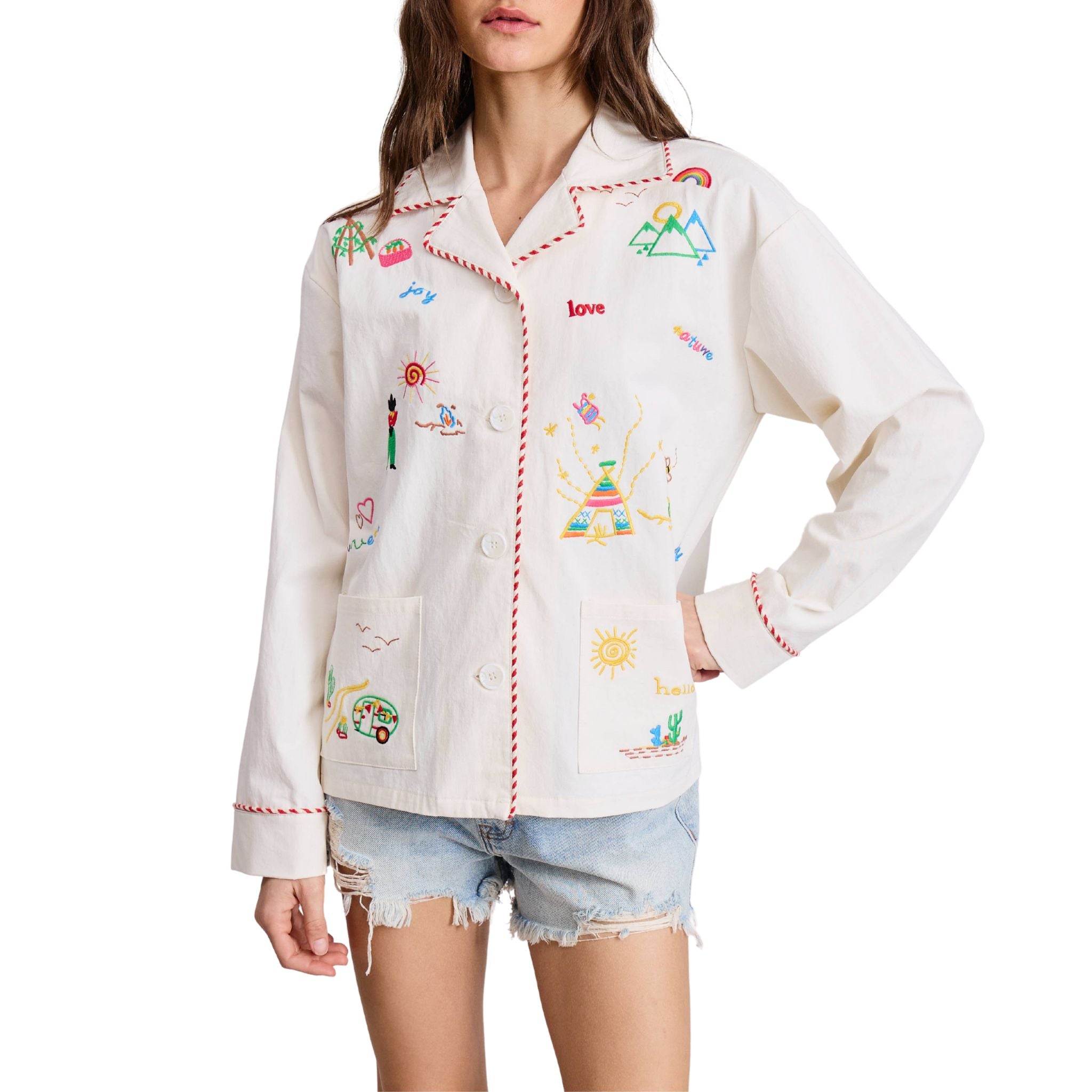 Joshua Embroidered Lightweight Jacket for Men - Breathable Outdoor Windbreaker with Stylish Embroidery Design - Perfect for Hiking, Travel & Casual Wear