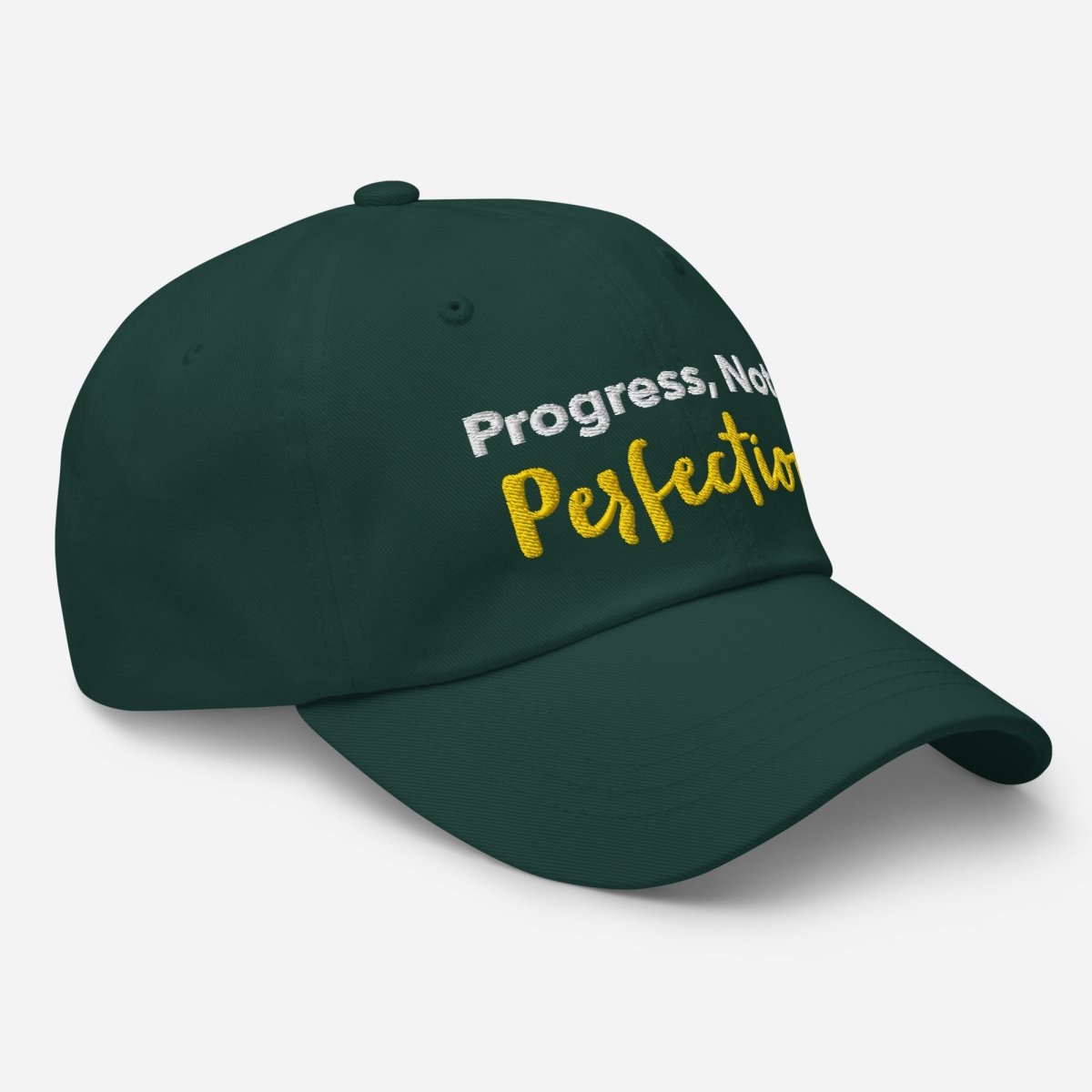 Progress Not Perfection Embroidered Dad Hat - Adjustable Cotton Baseball Cap for Men & Women - Perfect for Outdoor Activities, Sports & Casual Wear