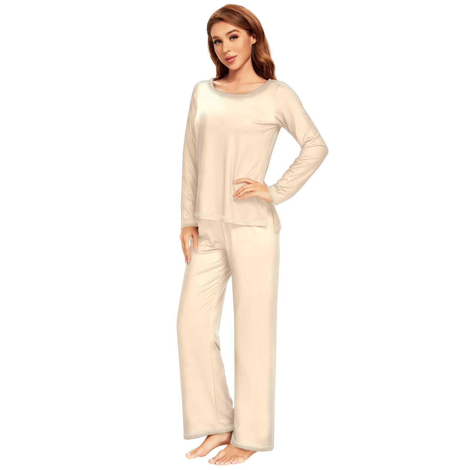 Blue Women's Pajama Set - Long Sleeve Sleepwear Top & Pants Lounge Outfit 20804 | Cozy Nightwear for Relaxing at Home, Sleeping & Lounging