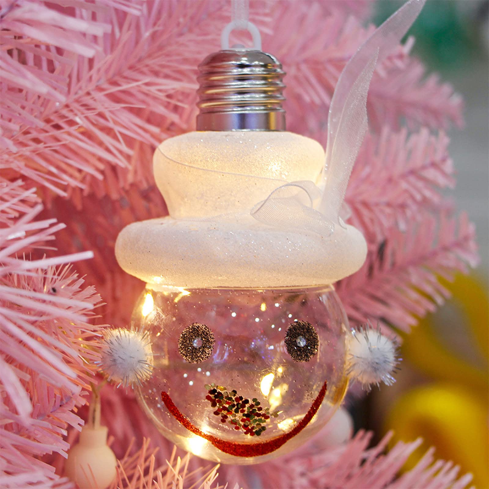 Glittering Christmas Ornaments - Crystal Ball Baubles with LED Lights for Holiday Tree Decorations, Home & Party Decoration - Perfect for Xmas Tree, Fireplace Mantel & Festive Gift Wrapping