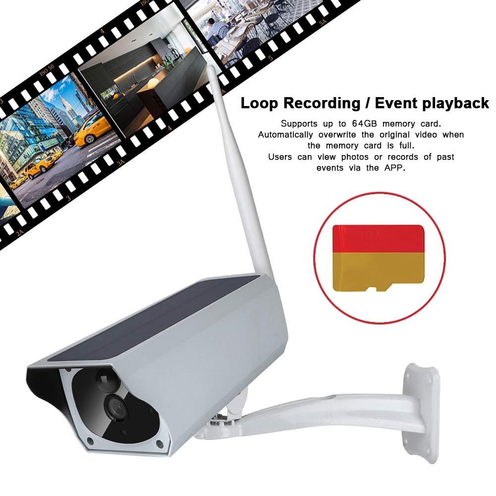 Solar Powered Security Camera - Wireless Outdoor Surveillance Camera with Battery & USB Charging for Home, Garden, and Property Monitoring