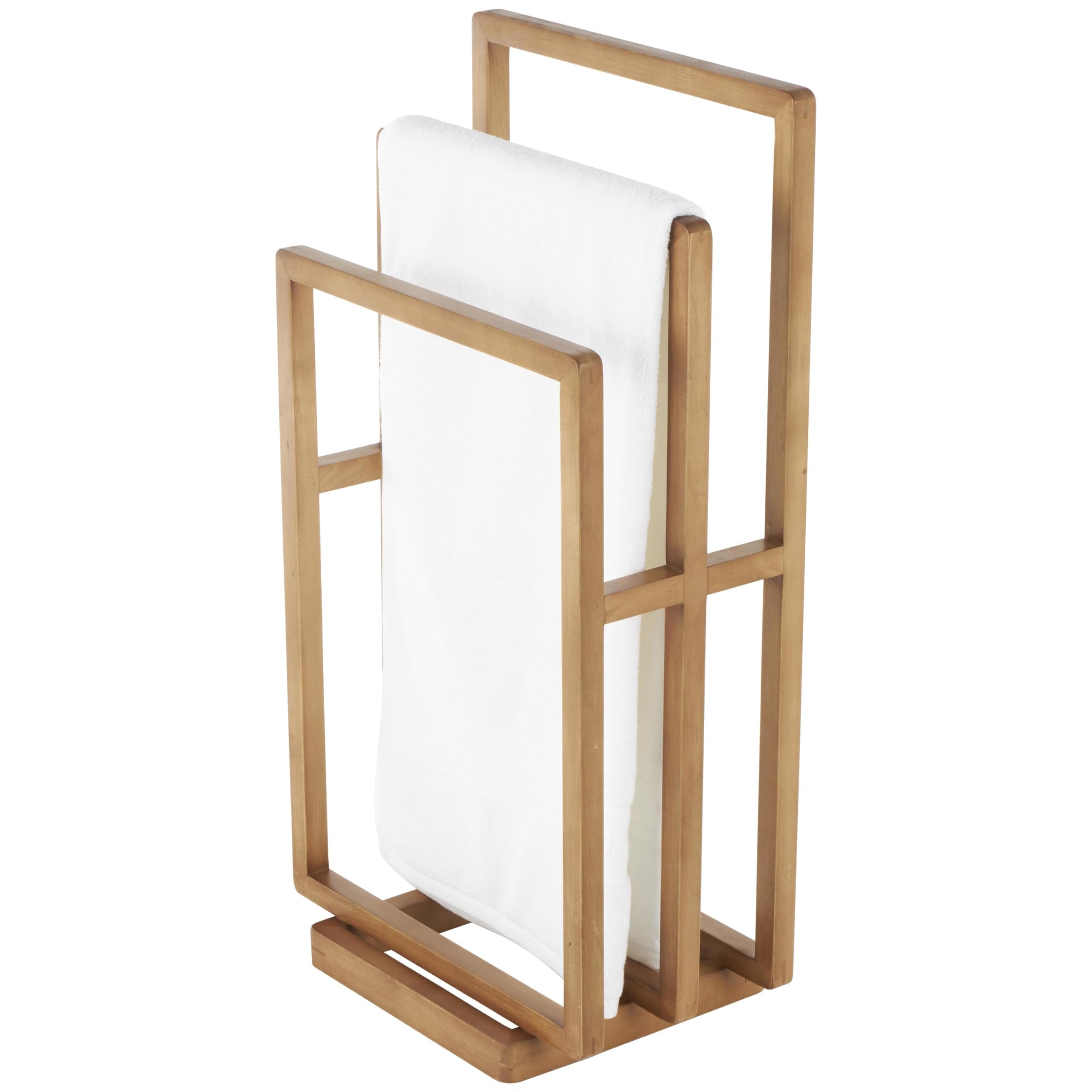 Deco 79 Modern Wooden Quilt Rack - Sleek Brown Design 18x12x33 Inches - Perfect for Bedroom, Living Room & Farmhouse Decor