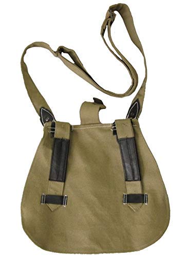 Authentic Replica WW2 German Bread Bag with Adjustable Shoulder Strap - Military Tan Color - Perfect for Historical Reenactments, Cosplay & Collectors