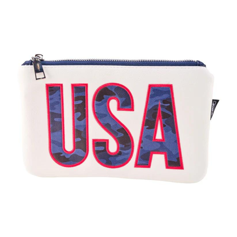 CMC Design USA Travel Pouch for Passport, Money & Valuables - Secure RFID Blocking Organizer for Wallet, Credit Cards & Essentials - Perfect for Airports, Hotels & Daily Commute