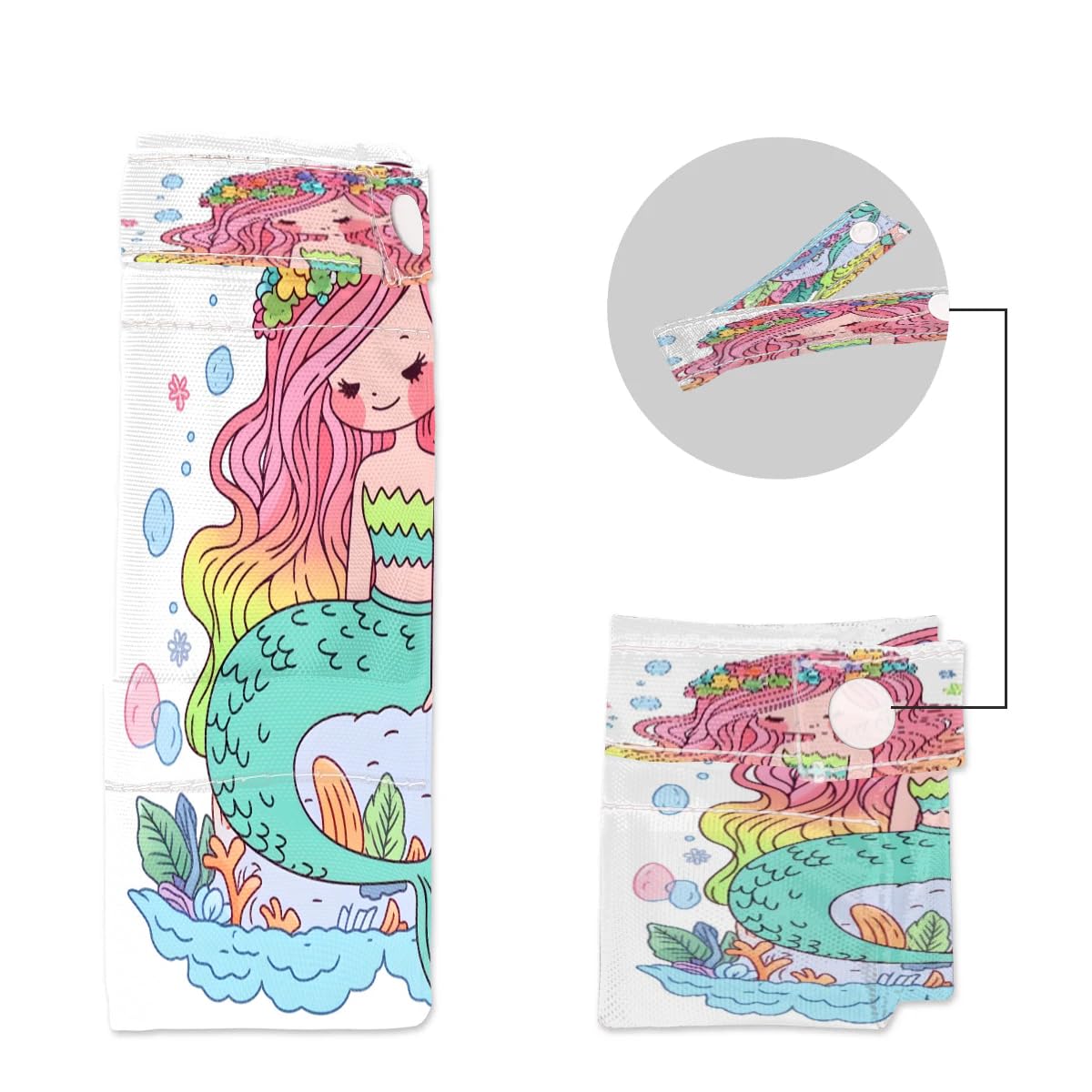 Waterproof Wet Dry Bag 2-Pack - Mermaid Princess Design for Swimsuits, Laundry & Diapers | Beach, Pool, Yoga & Gym Storage Organizer | Reusable Travel & Sports Accessories