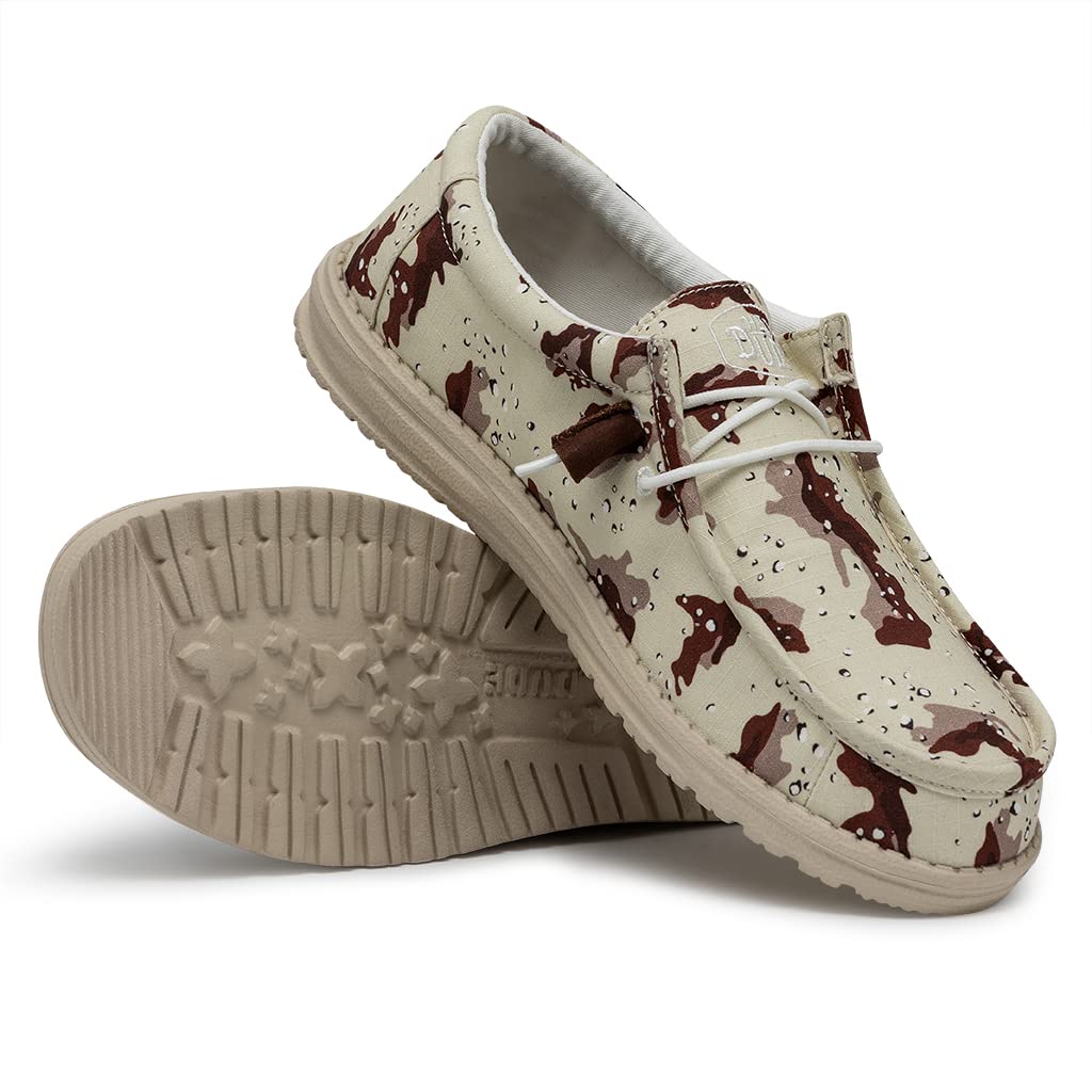 Hey Dude Men's Wally Camo Slip-On Loafers - Lightweight Comfortable Casual Shoes for Men | Perfect for Walking, Travel & Everyday Wear