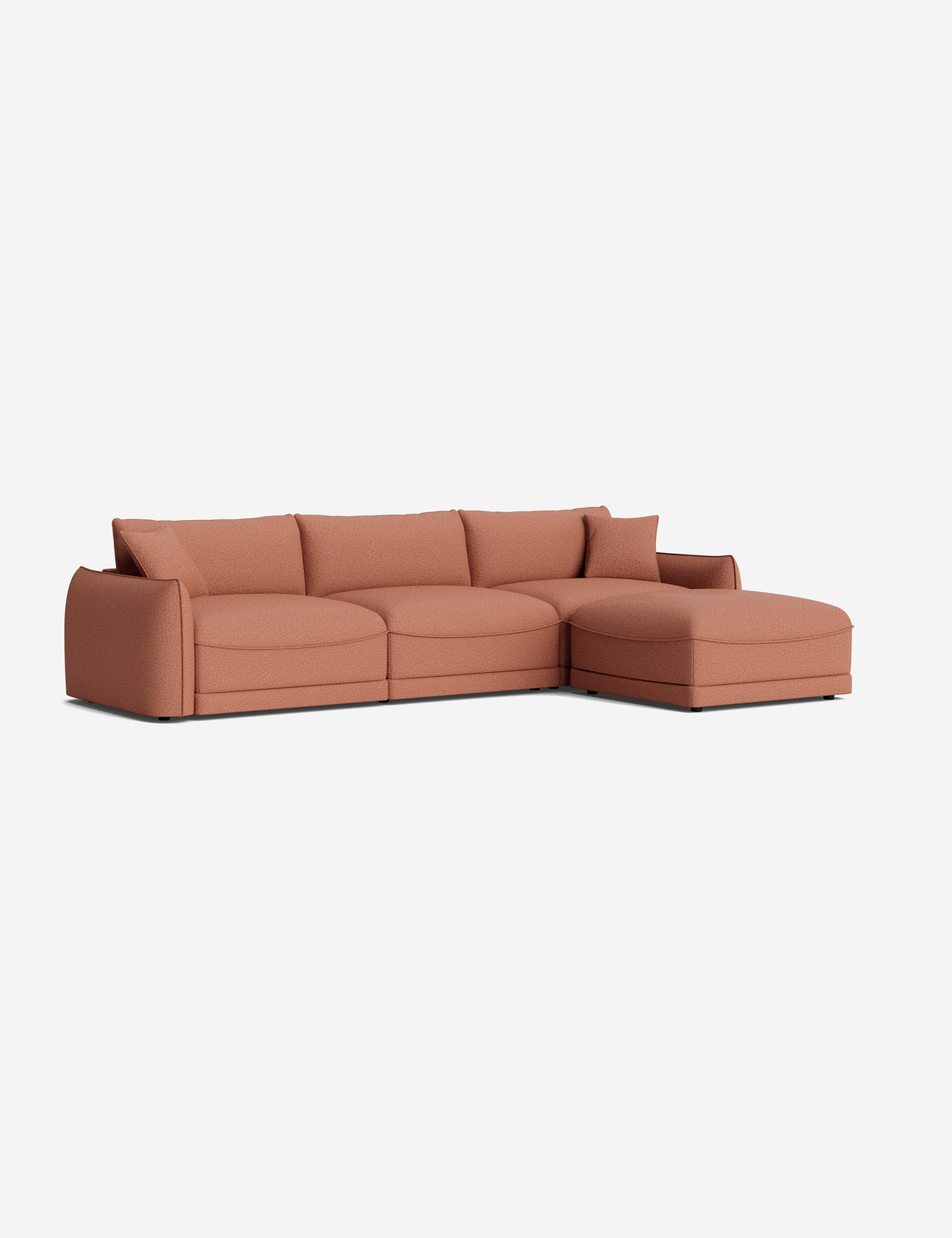Balmer Sectional Sofa with Ottoman - Modern L-Shaped Couch Set for Living Room, Lounge & Home Theater - Comfortable Fabric Sofa with Chaise & Storage Ottoman