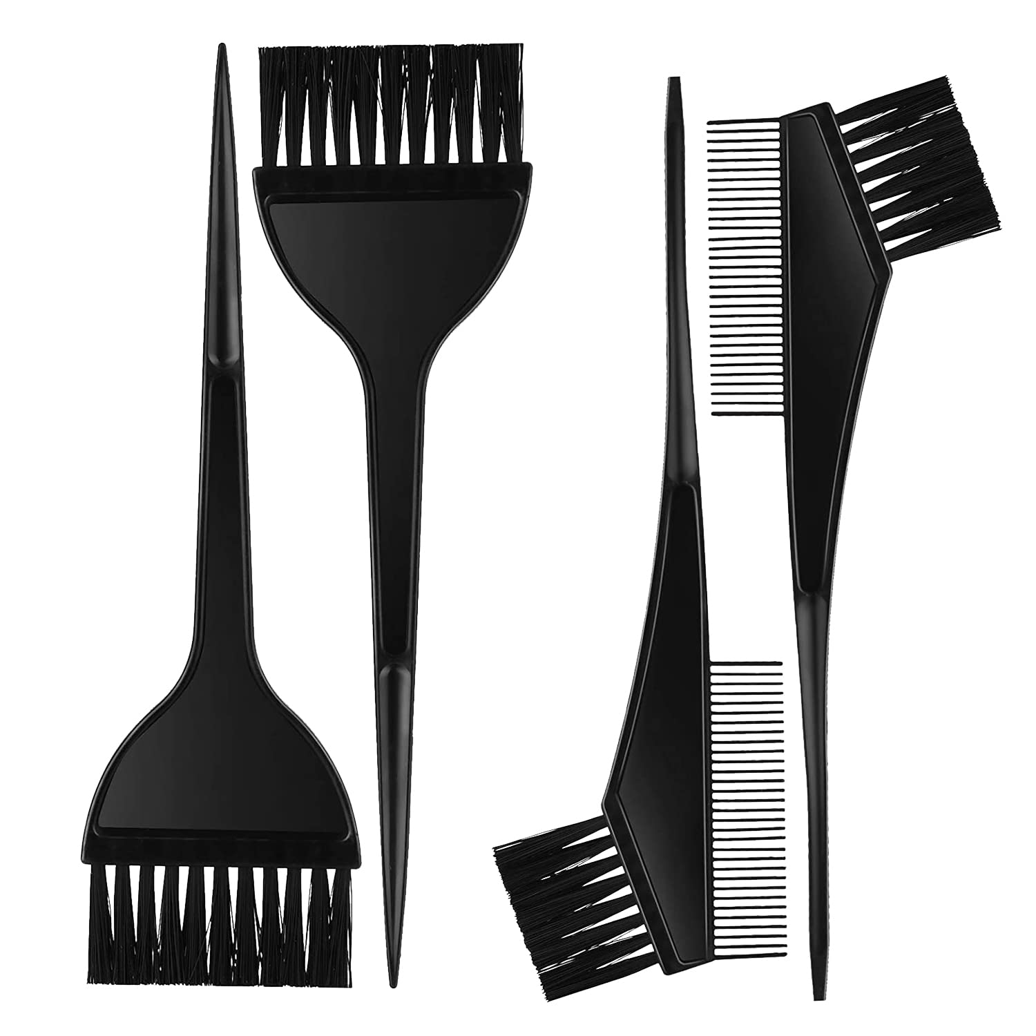 TSHAOUN 4-Piece Professional Hair Dye Brush Set - Hair Coloring Kit with Tinting Brushes for DIY Salon & Home Use - Perfect for Highlights, Roots Touch Up & Full Hair Coloring