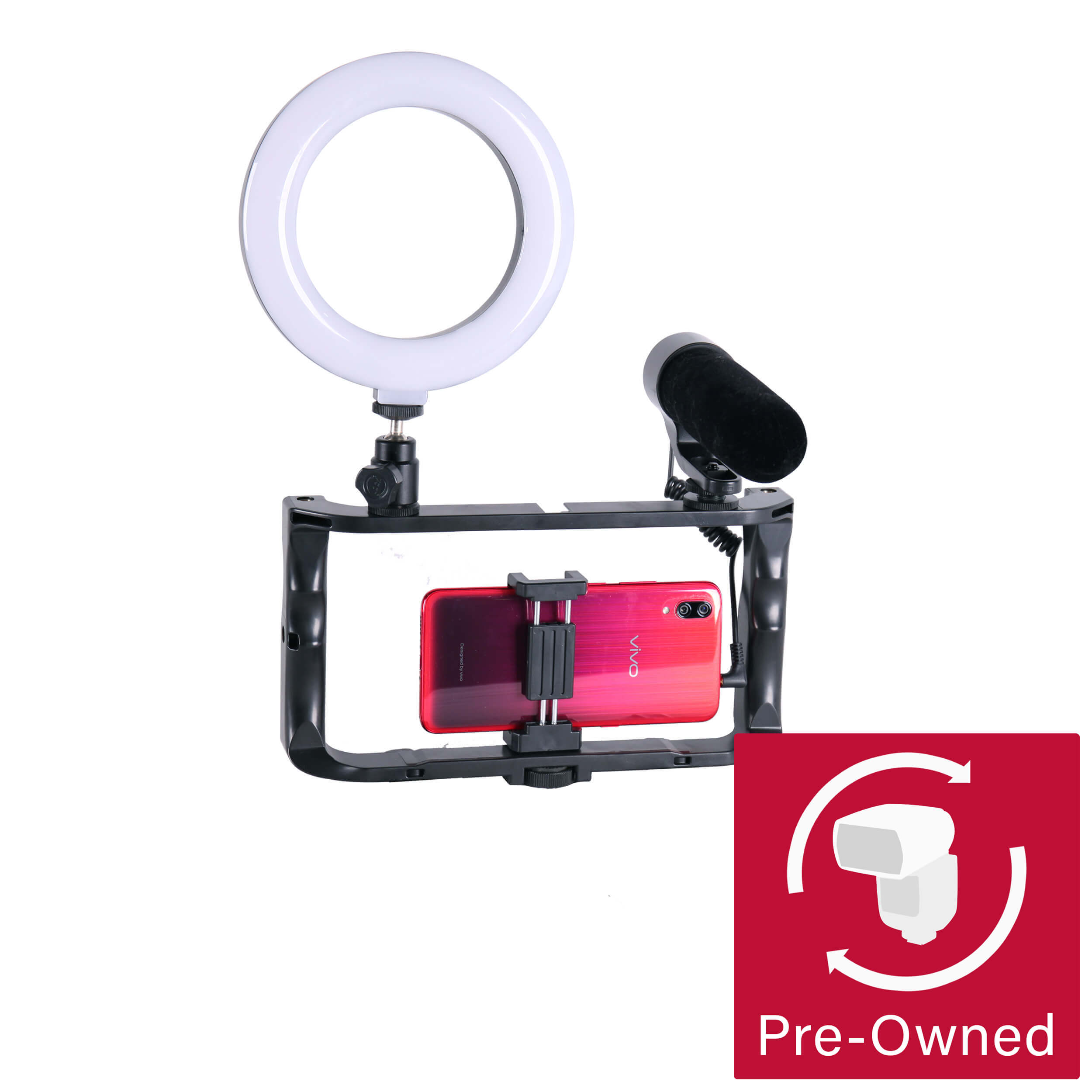 6 Ring Light with Smartphone Bracket & Microphone - Perfect for Live Streaming, TikTok Videos, YouTube Content Creation and Video Conferencing