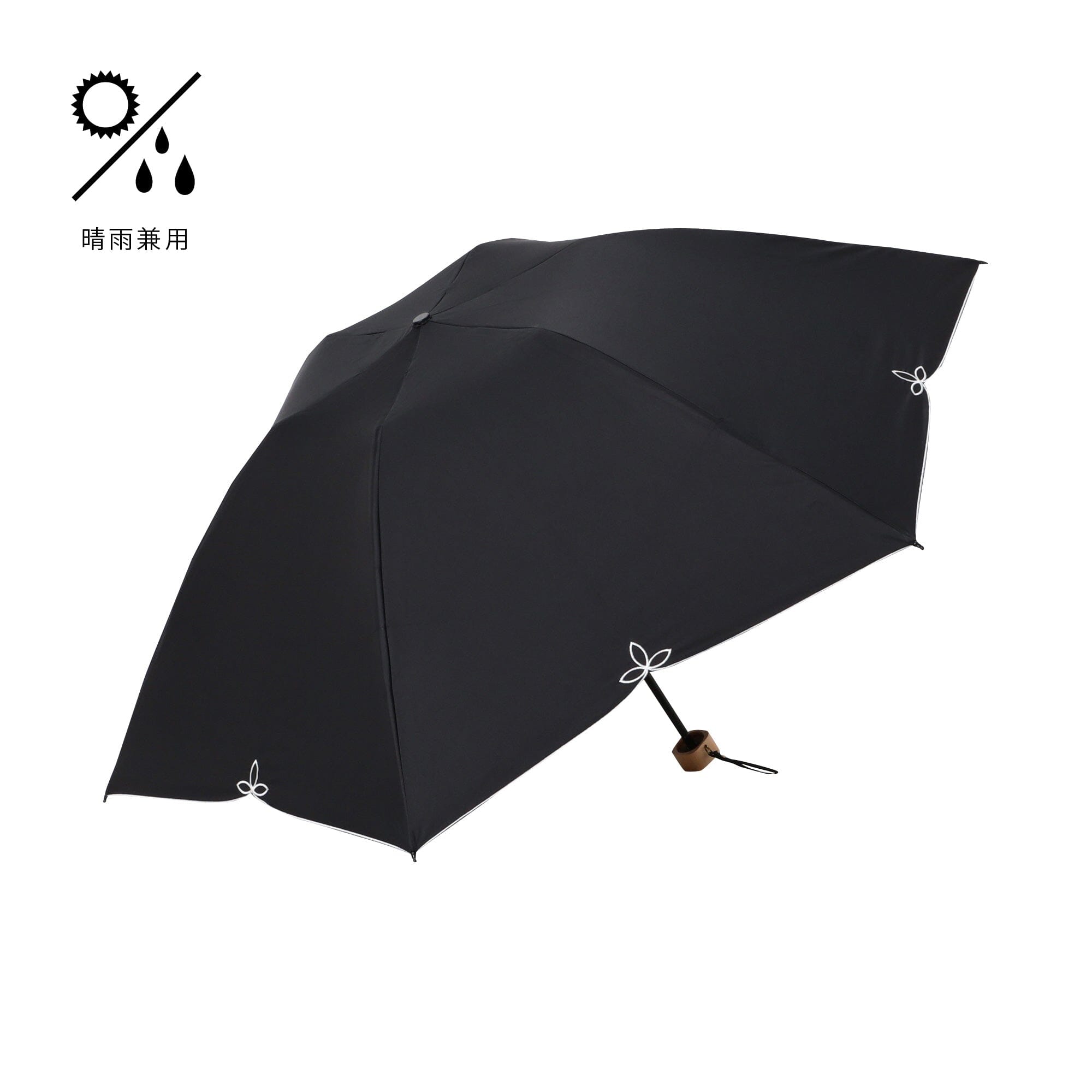 Blackout Birdcage Wide Scallop Folding Umbrella - UV Protection Sun Shade Parasol for Women, Perfect for Beach, Garden, and Outdoor Events