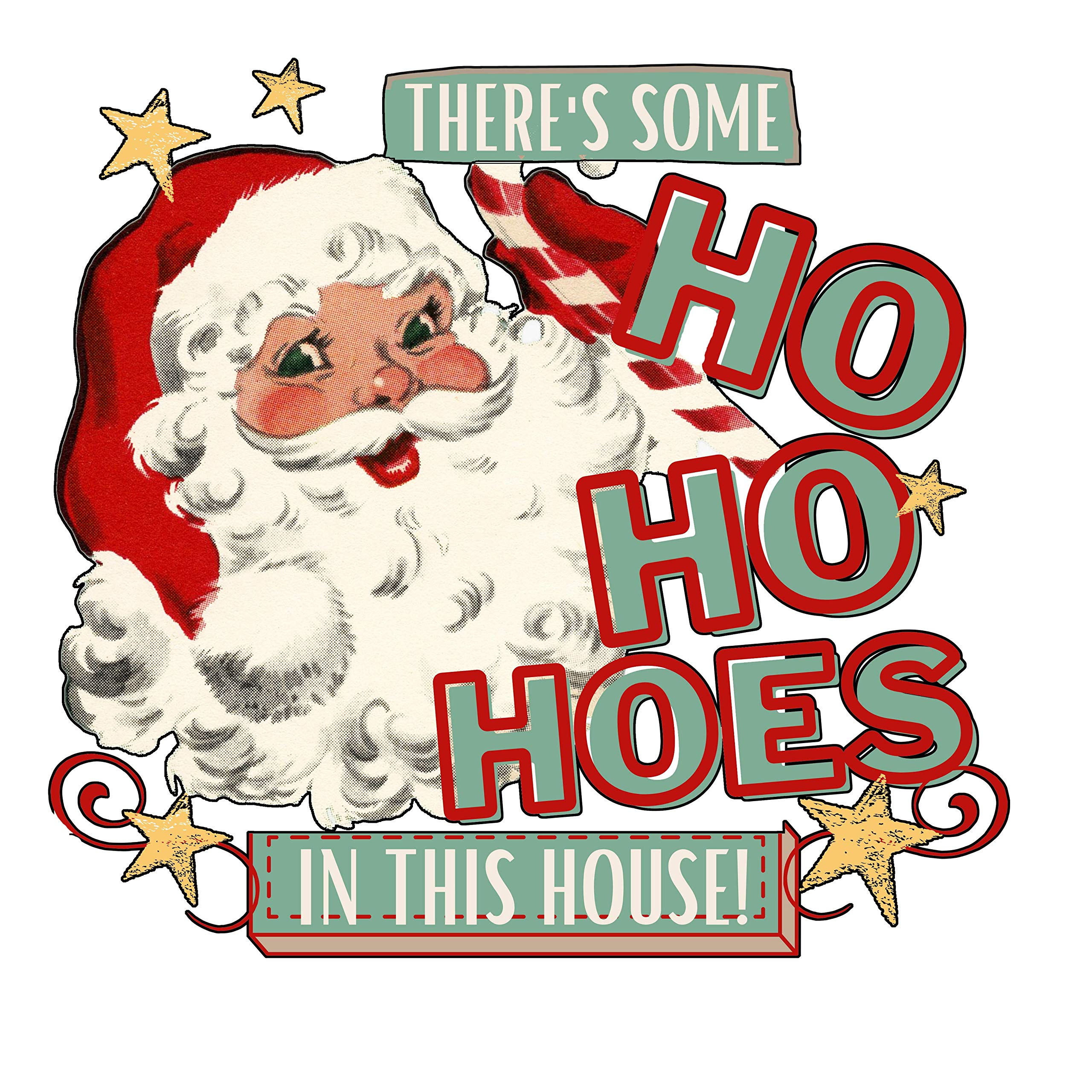 Funny Christmas Kitchen Towel - 'There's Some HO HO HOES In This House' Holiday Decor - Perfect for Holiday Parties & Festive Home Decor