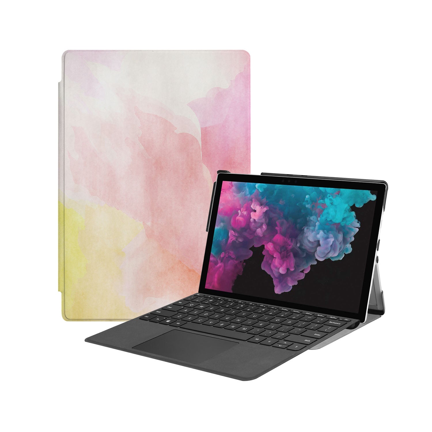 Microsoft Surface Case - Abstract Watercolor Splash Design Protective Cover for Surface Pro 7/8/X, Lightweight & Durable for Work, School & Travel