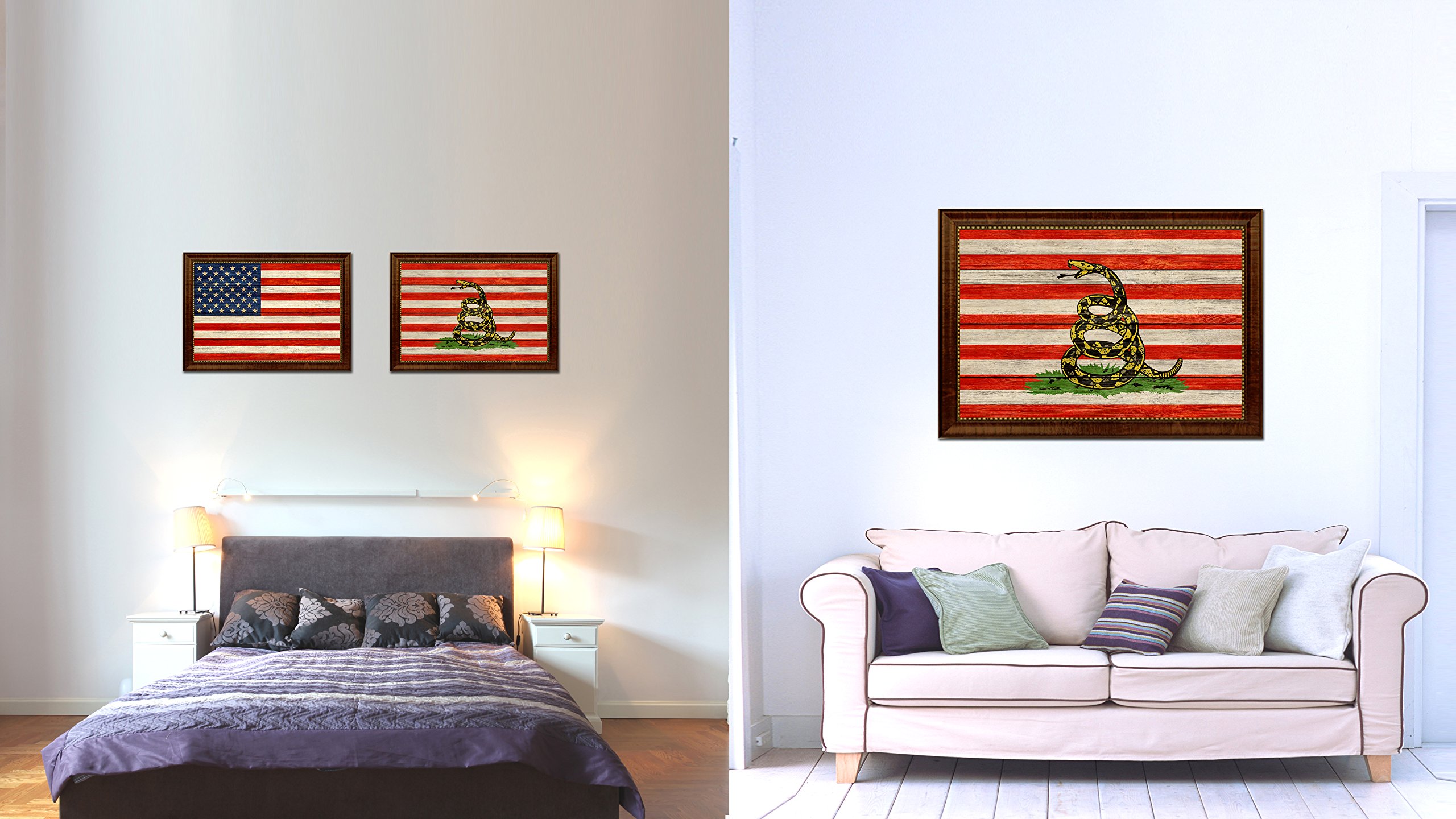 Revolution Split Up New Sprint Military Flag Texture Canvas Print - Brown Framed Wall Art for Home Decor, 21x30 Inches - Perfect for Living Room, Bedroom & Office Decorations | Unique Gift Idea for Veterans & Patriotic Americans