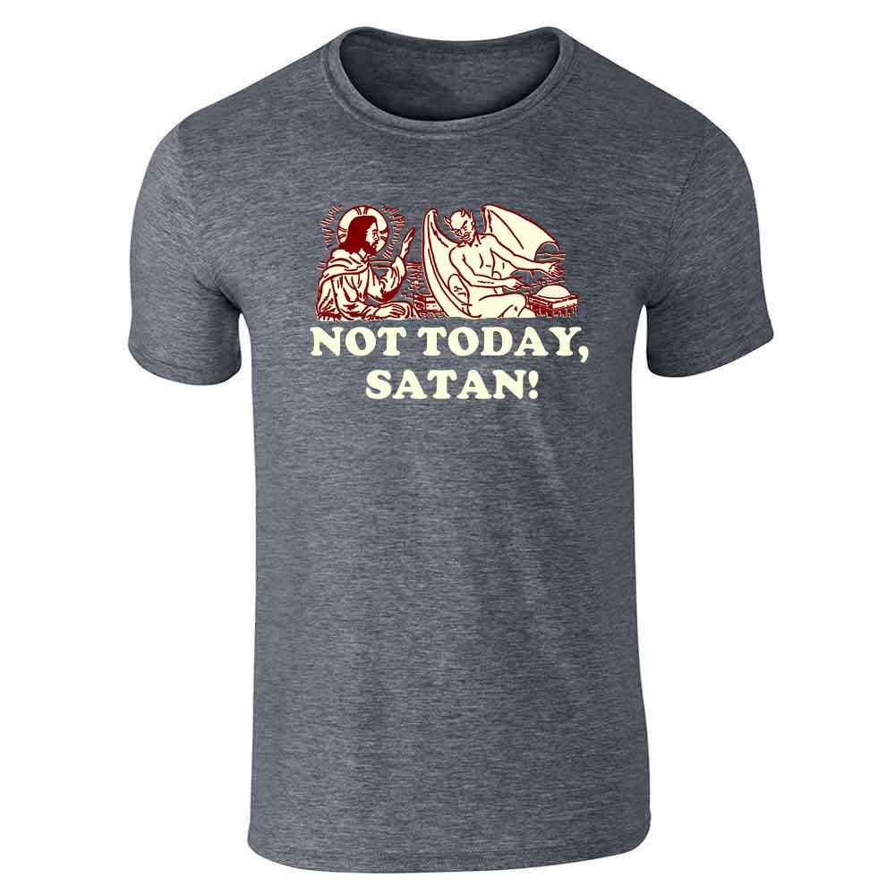 Funny Christian Meme T-Shirt for Men - 'Not Today Satan' Graphic Tee | Pop Threads | Casual Wear & Church Outfit