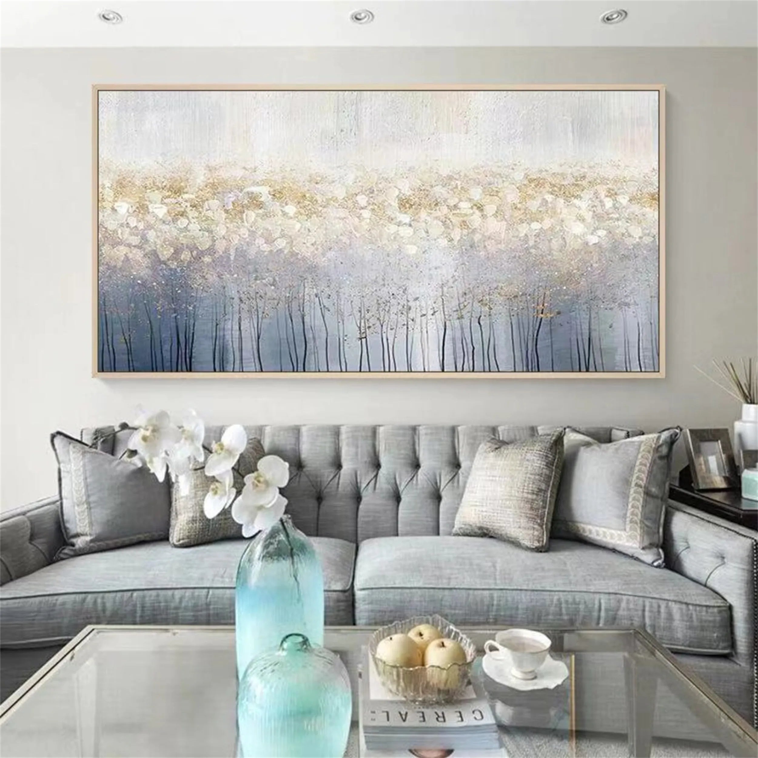 Flower and Tree Painting #FT074 - Handmade Canvas Art for Home Decor, Office Wall Art, Living Room & Bedroom Aesthetic