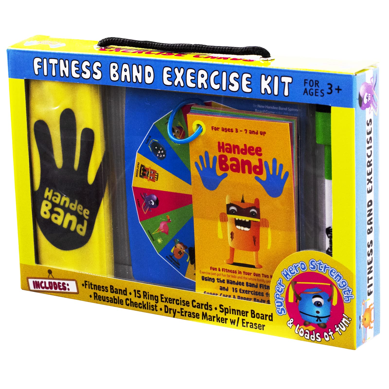 Handee Band Starter Card Kit with Resistance Bands - Portable Workout Equipment for Home Gym, Travel & Office Fitness Training