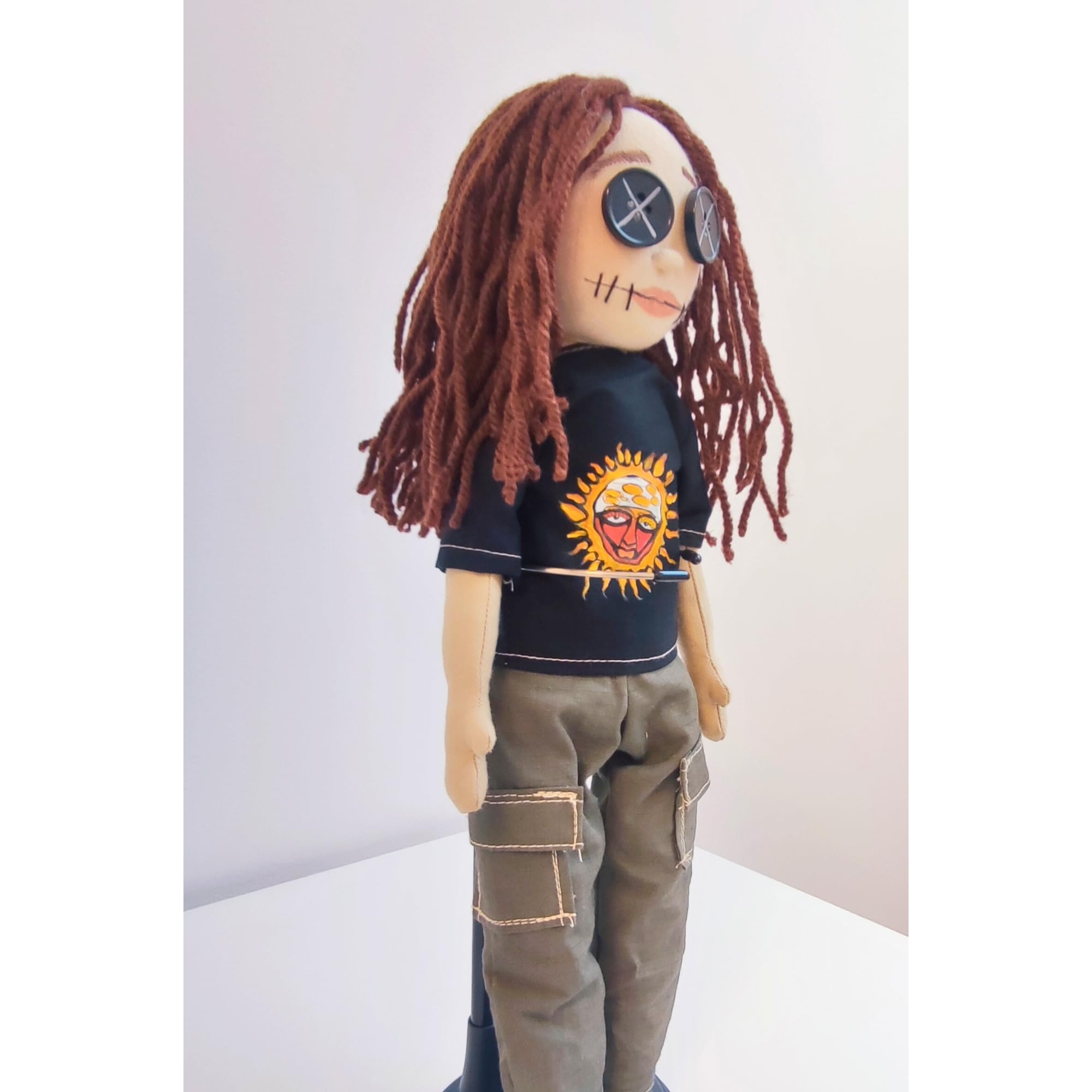 Handmade Custom Cloth Doll with Button Eyes - Personalized Photo to Doll Gift (12 Inch) - Perfect for Birthdays, Anniversaries & Home Decor
