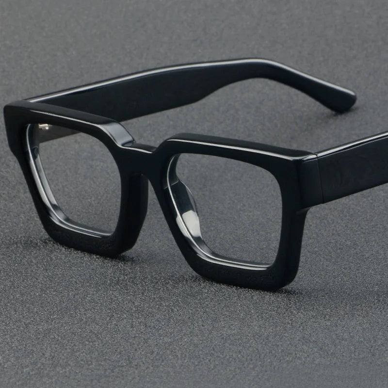 Brightzone Unisex Full Rim Square Thick Acetate Eyeglasses 1439 - Stylish & Durable Frames for Men & Women - Perfect for Reading, Work, and Everyday Fashion