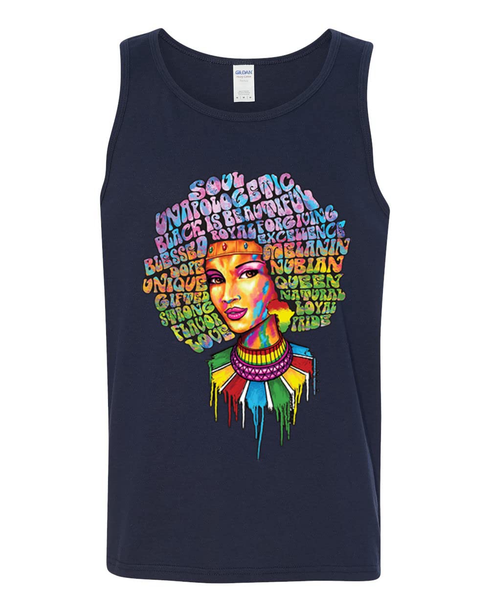 Wild Bobby Words of Character Strong Black Woman Black Pride Graphic Tank Top for Men - Perfect for Casual Wear, Gym, and Summer Outfits