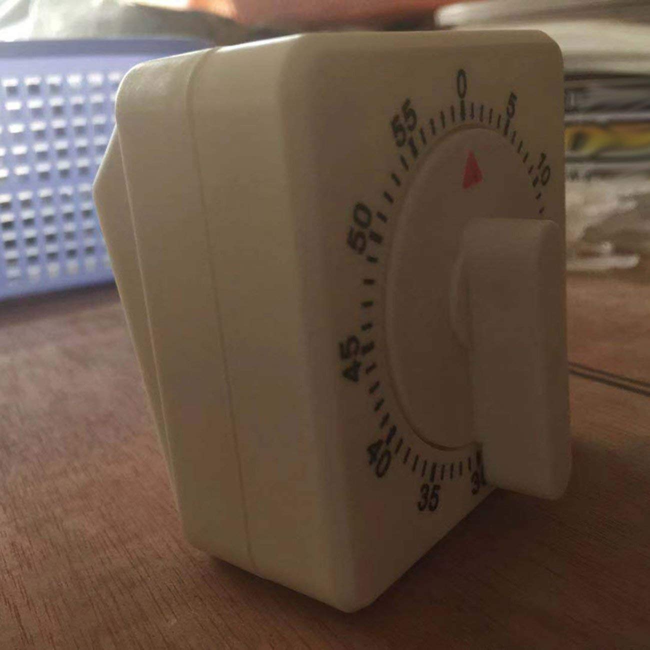 60-Minute Mechanical Kitchen Timer - Square Pendulum Alarm for Cooking & Baking