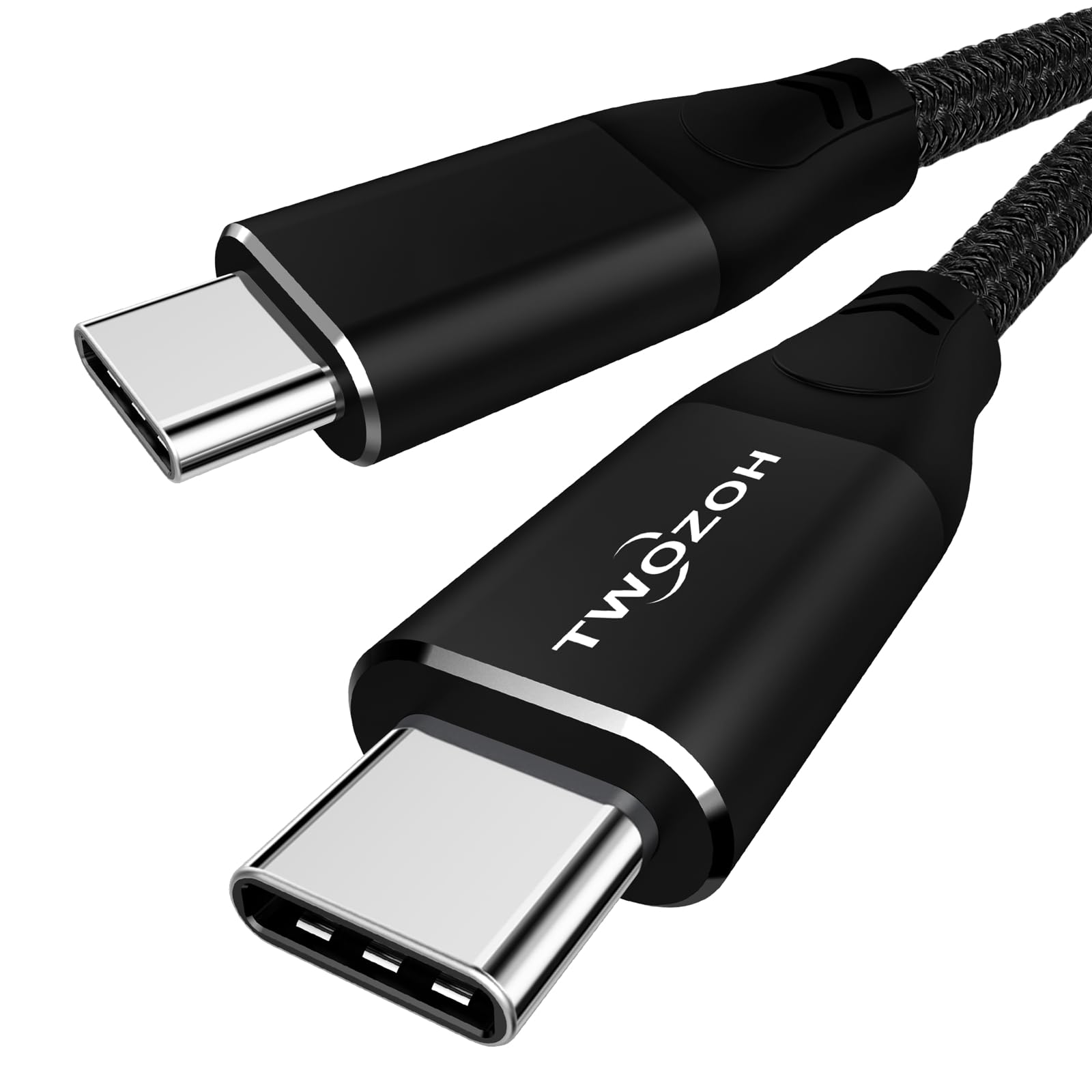 Twozoh USB C to USB C Cable 3.2 Gen 2 (20Gbps, 100W PD Fast Charging, 4K Video) - 4.5M/15ft Braided Nylon Fast Charger Cord for MacBook Pro, iPad Pro, Galaxy S23, Pixel 7 & More - Home, Office, Travel Charging Solution