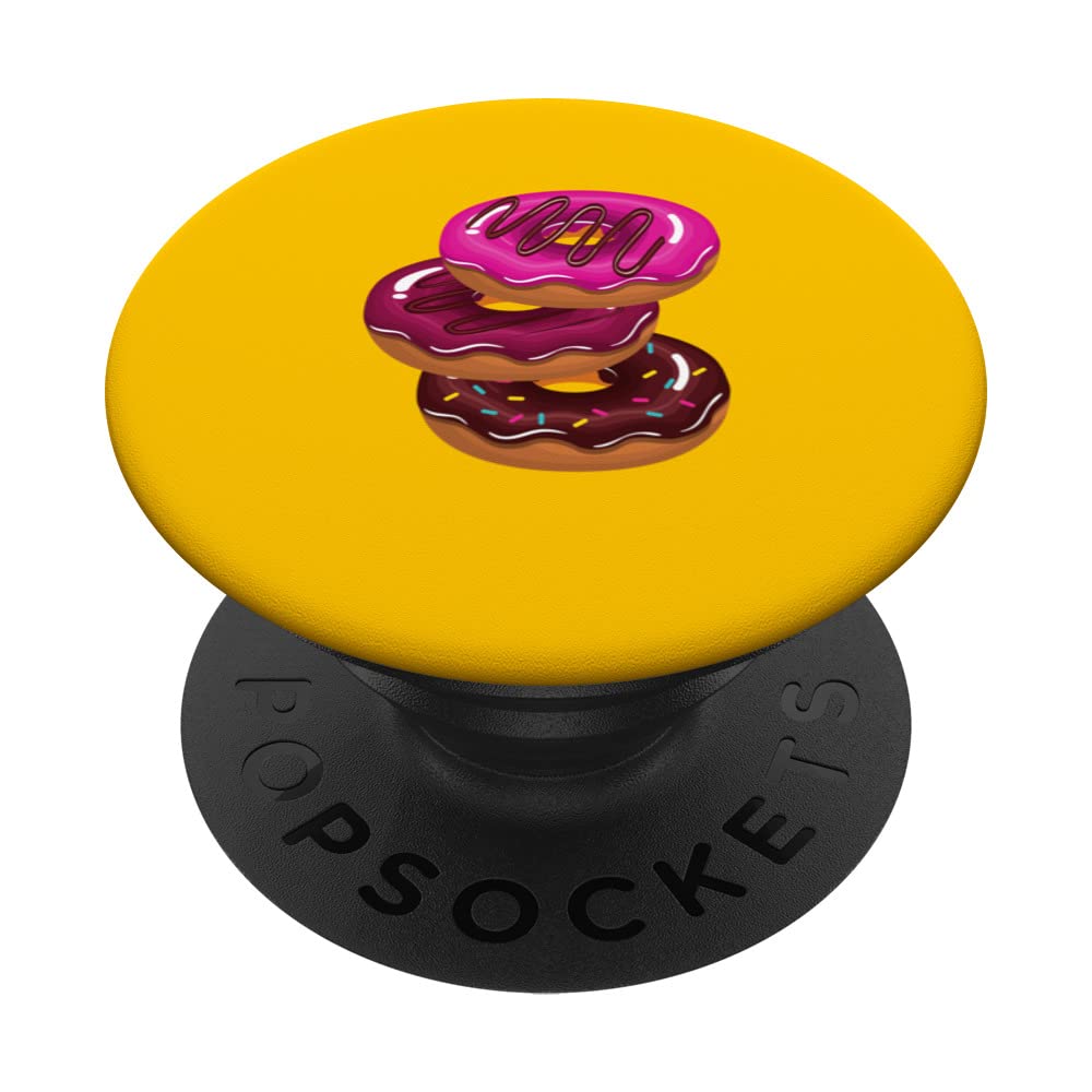 Stackable Donut PopSockets - Swappable PopGrip with 3 Adorable Donut Designs | Perfect for Phones, Tablets & Laptops - Cute Accessory for Donut Lovers, Office & School Use