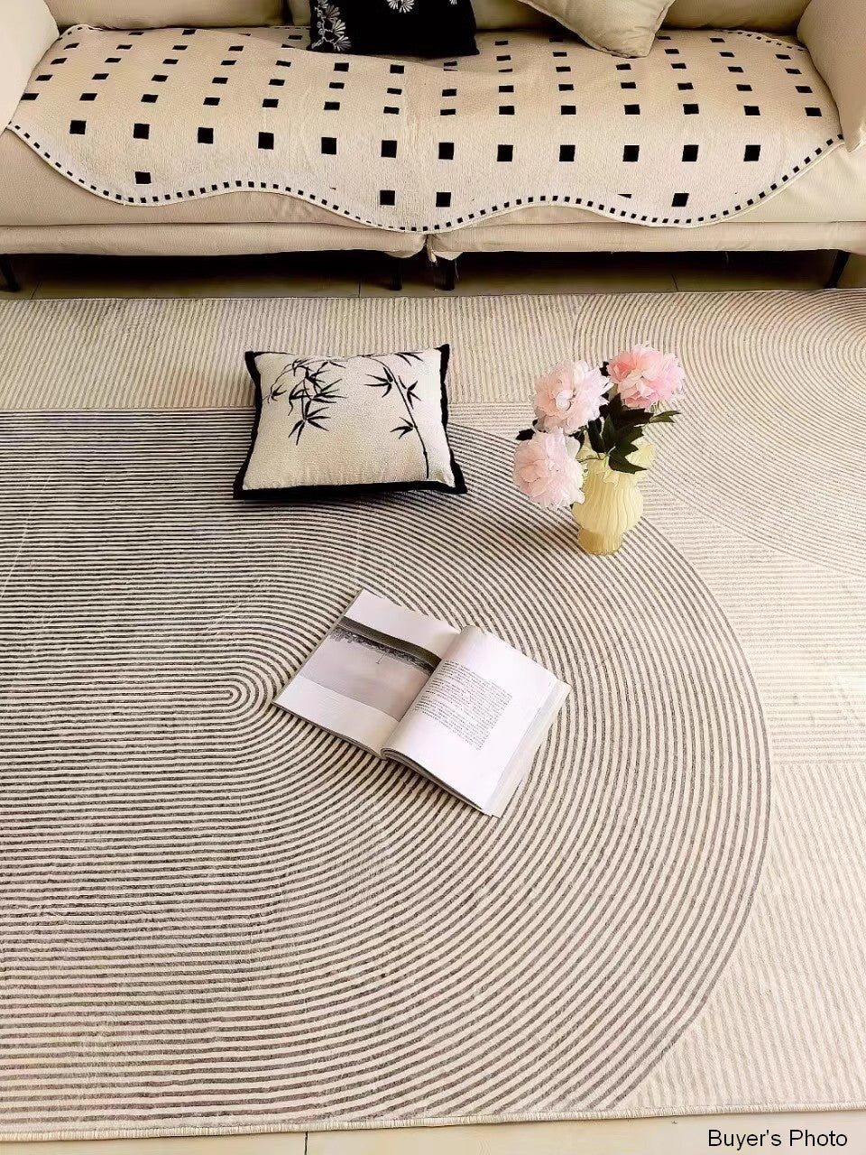 Modern Abstract Area Rugs - Large Non-Slip Dining Room Rug, Mid Century Living Room Carpet, Soft Bedroom Floor Mat - Perfect for Home Decor, Office & High Traffic Areas