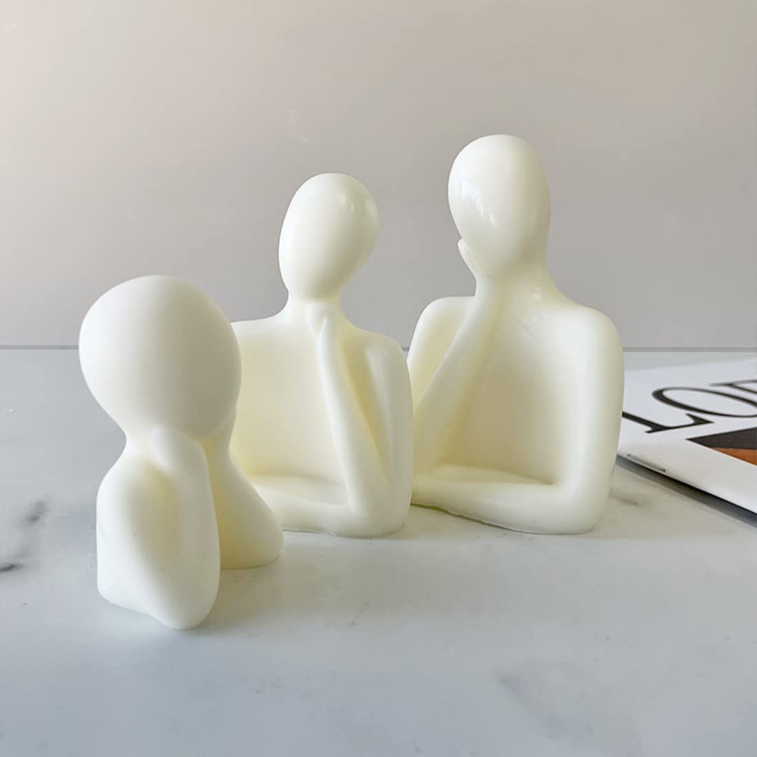 Voyyphixa 3D Human Silicone Molds for DIY Candles, Resin Art, Soap Making & Clay Crafts - Realistic Body Sculpture Molds for Aromatherapy, Home Decor & Gift Making (Candle C)